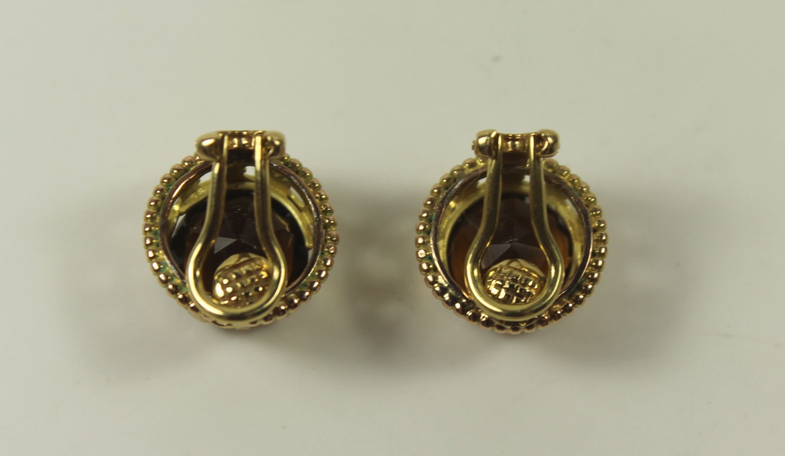 Smoky Quartz Clip-on Earrings in 18ct Yellow Gold (Pair) - 3