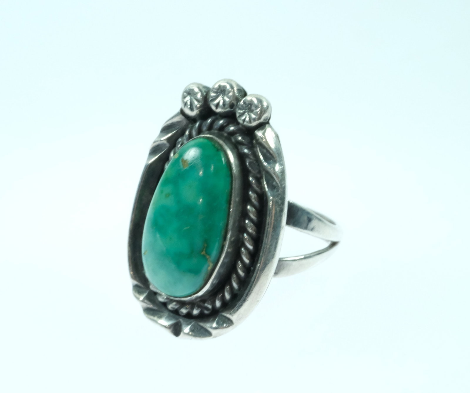 Sterling Silver Rings in Amber, Amethyst & Green Turquoise (3 items) - 2