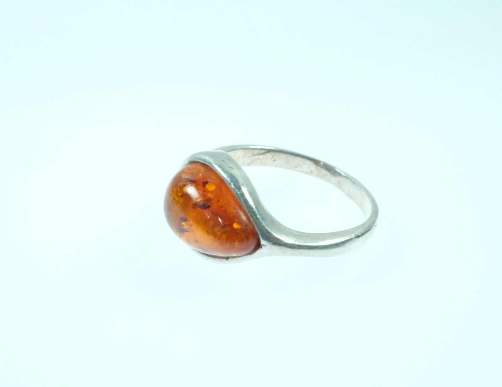 Sterling Silver Rings in Amber, Amethyst & Green Turquoise (3 items) - 4
