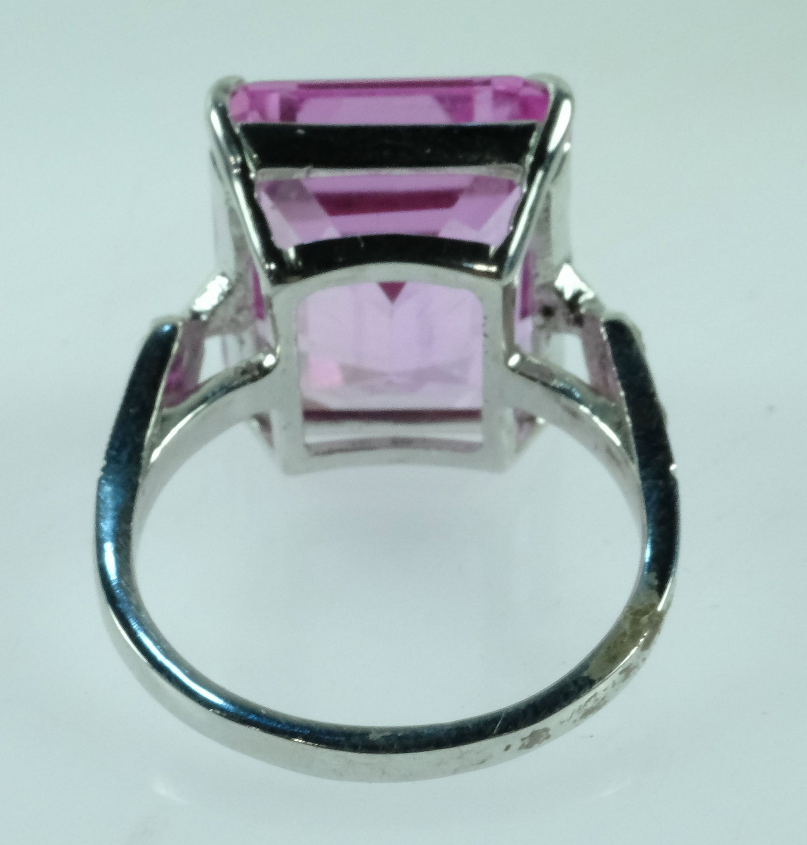 Pink Topaz & Diamond Dress Ring in 9ct White Gold - 4