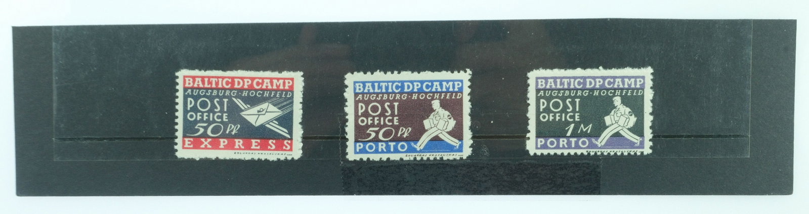 Baltic Displaced Persons Camp Stamps, Augsburg, Mint No Gum (Set of 3),: Issued 15th Feb 1948, Mint No Gum Medium Collectibles