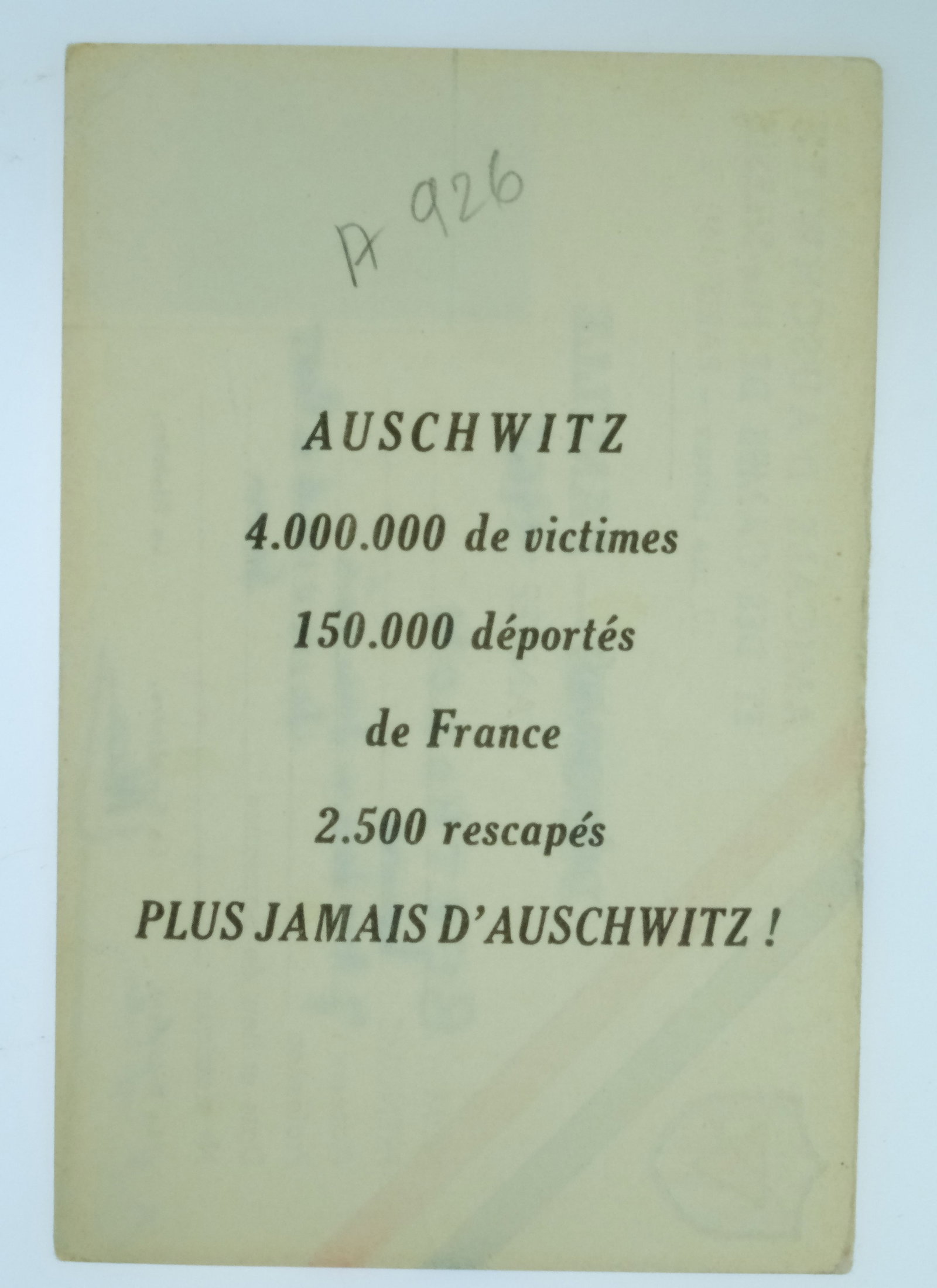 Silesie (Poland) - Auschwitz 'Survivors & Families' Membership Card Dated 1965, Very Fine - 2