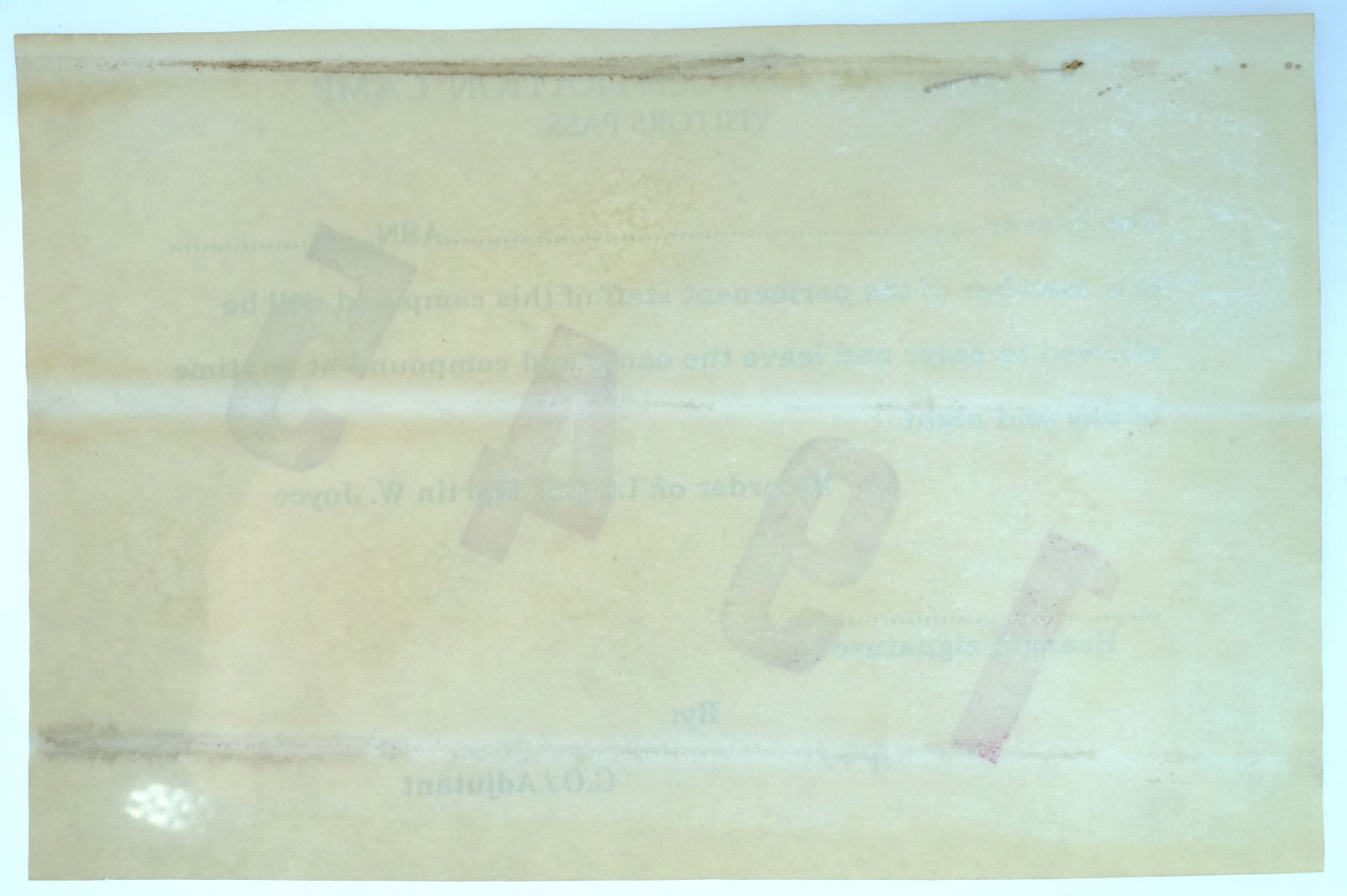 Germany 1945 Dachau Concentration Camp (under US Control) 'Visitors Pass', Extremely Fine - 2
