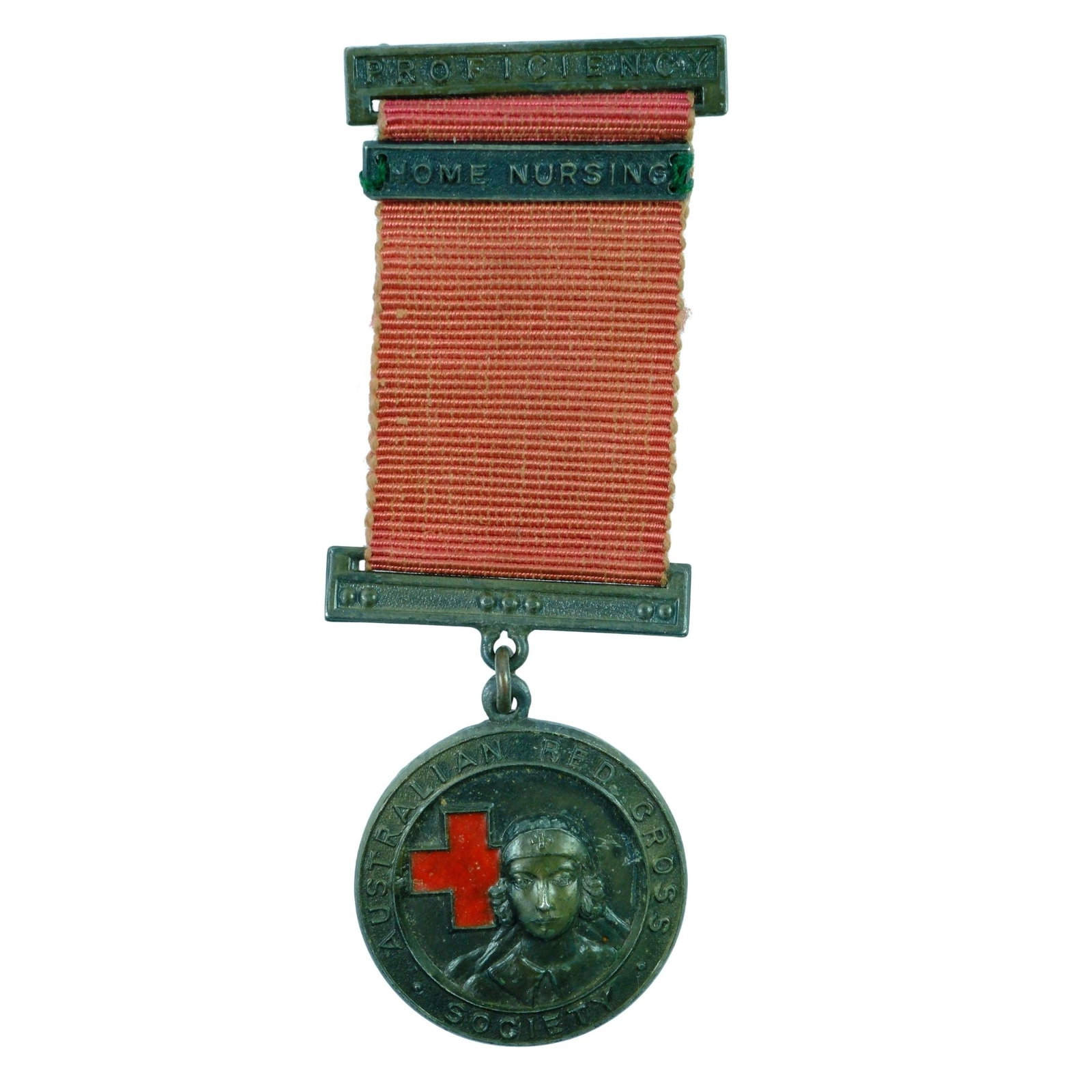 Australia - WWII Red Cross Society Medal with Home Nursing Bar: Impressed on back '562' Size Hangs 8.5cms Medium Collectables