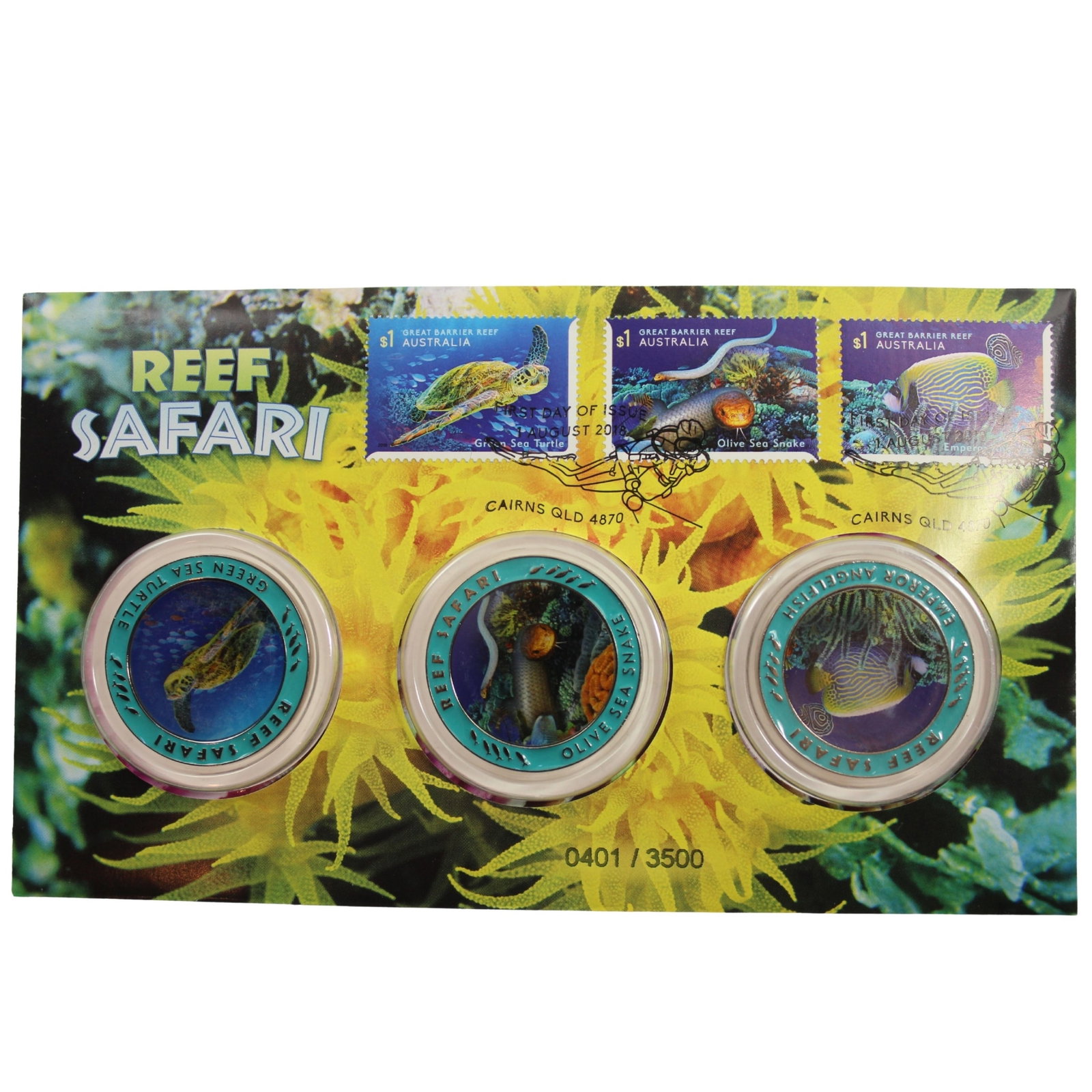 Australia 2018 'Reef Safari' Stamp and Medallion Cover,Unc (1 of 1)
