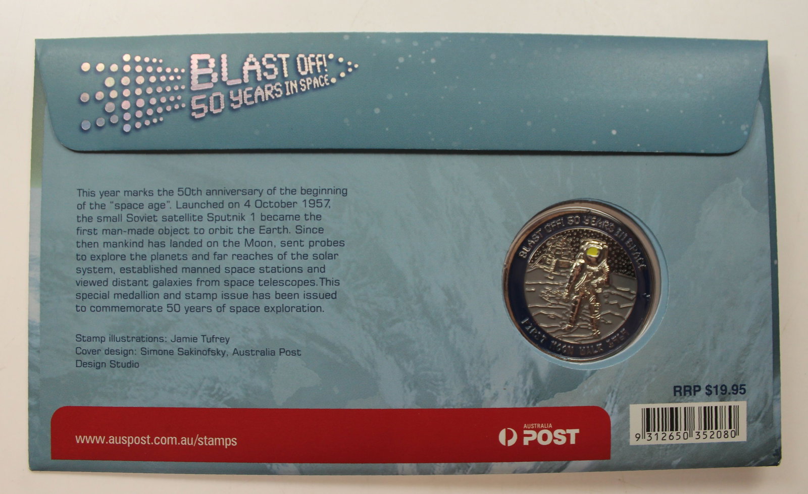Australia 2007 'Sputnik 50 Years in Space' Medallion & Stamp Cover (3 items) - 3