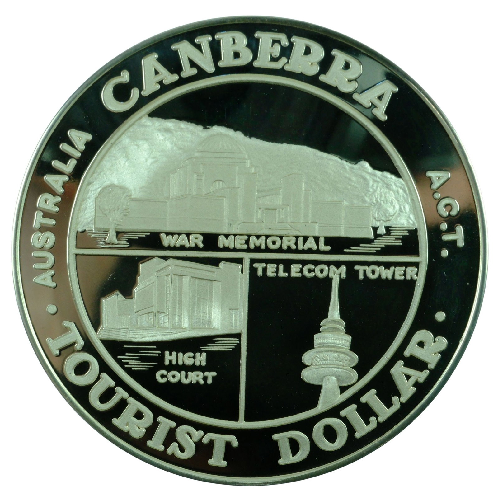 Australia Canberra 1983 Proof 'Tourist' Dollar in Sterling (925) Silver, FDC (1 of 2)