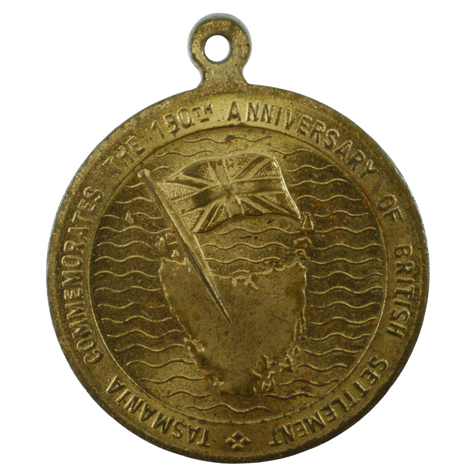 Australia 1953-4 'Tasmania 15th Anniversary' Gilded Bronze Medalet, Uncirculated: Carlisle# 1953-4/2 Size Diameter 30mm Medium Collectables