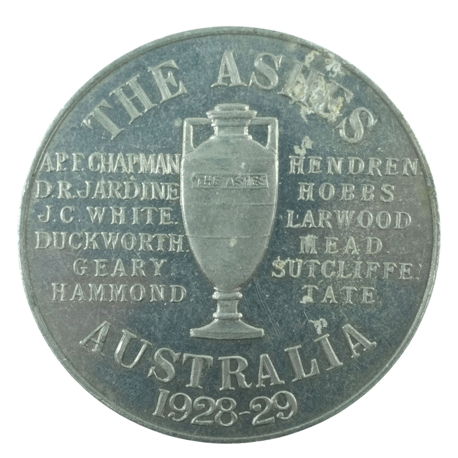 Australia 1928-9 'The Ashes Tour' Aluminium Medal, Brilliant Choice Uncirculated: Carlisle# 1928-29/1 Size Diameter 37mm Medium Collectables