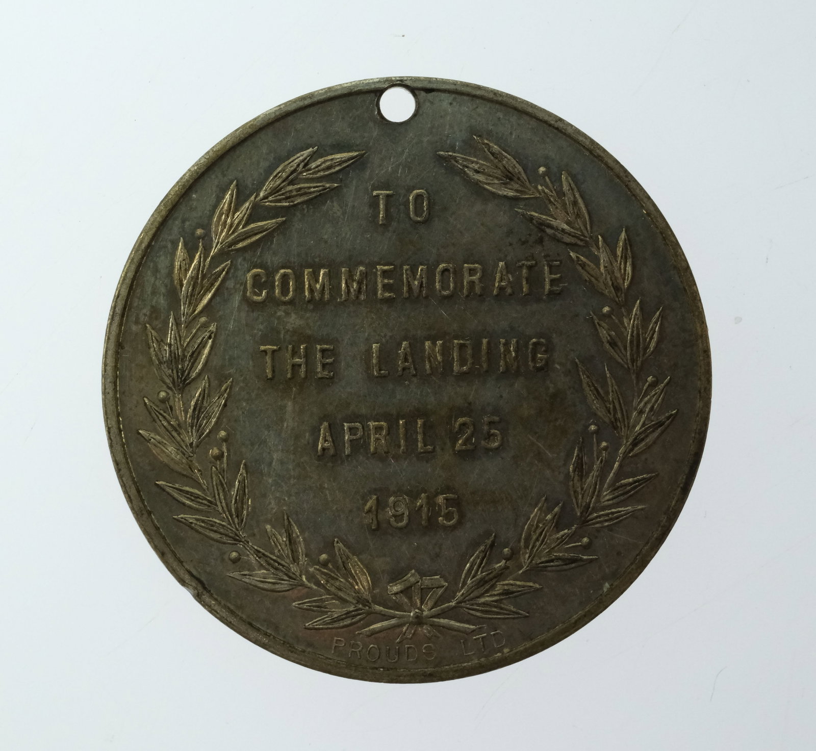 Australia 'To Commemorate the Gallipoli Landing - April 25 1915' Silvered Bronze Medalet about Unc - 2
