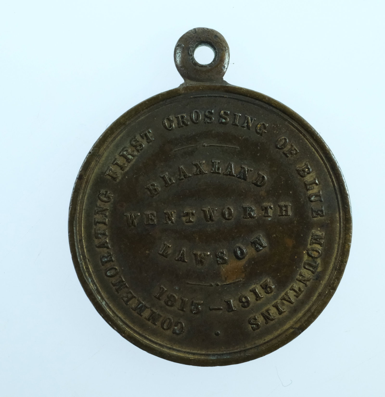 Australia 1913 'Centenary of the First Blue Mountains Crossing' Gilt Bronze Medalet, about Uncirc - 2