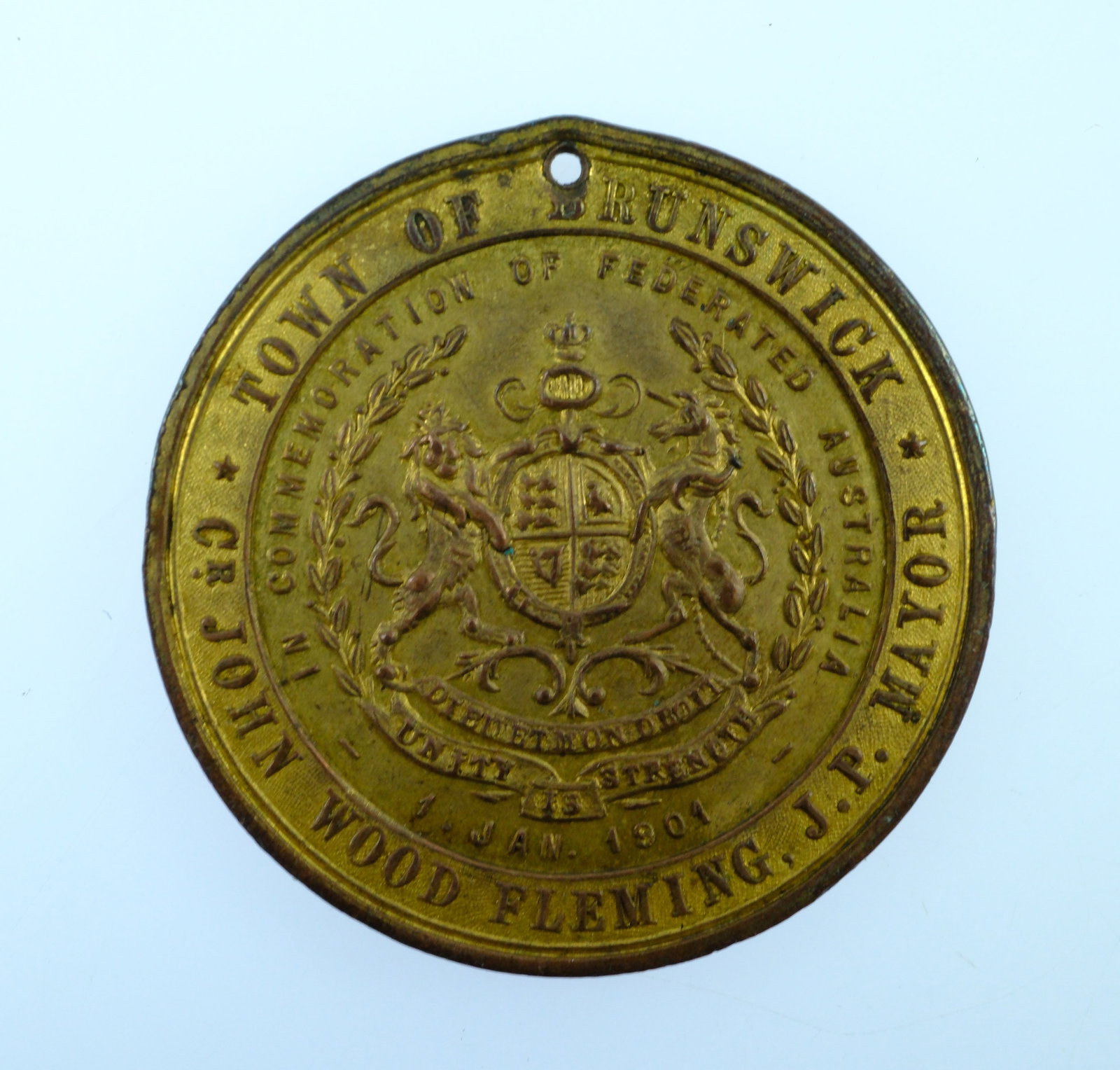 Australia 1901 Brunswick 'Federation' Bronze Medalet, Choice Uncirculated - 2
