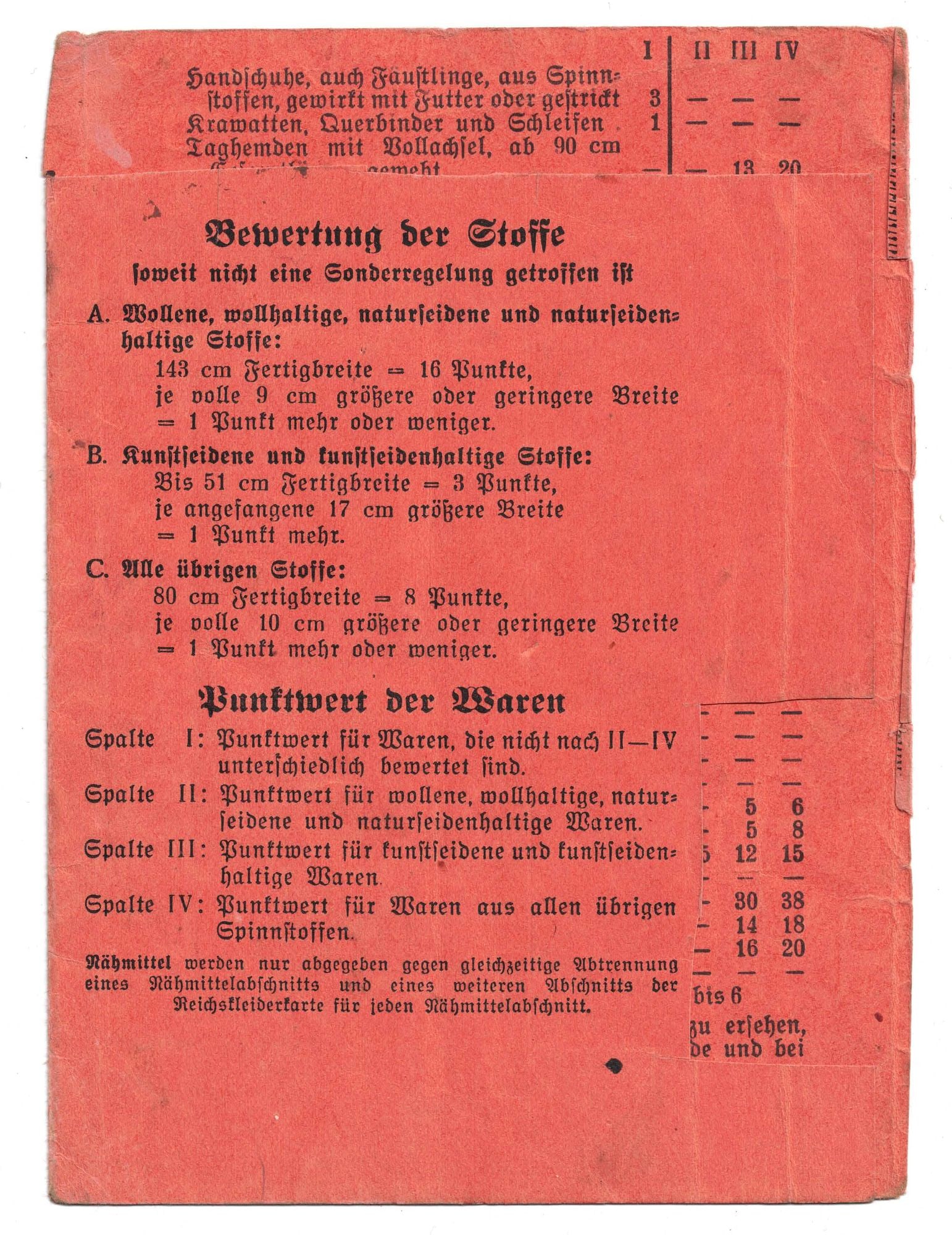 Germany WWII 'Dritte Reichskleiderkarte' Third Reich Clothing Ration Card, Very Fine details - 3
