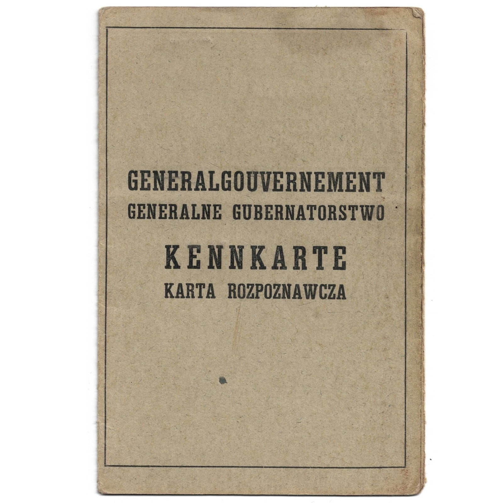 Germany WWII German / Polish Bilingual Third Reich 'Kennkarte' Identification Card, Very Fine - 2