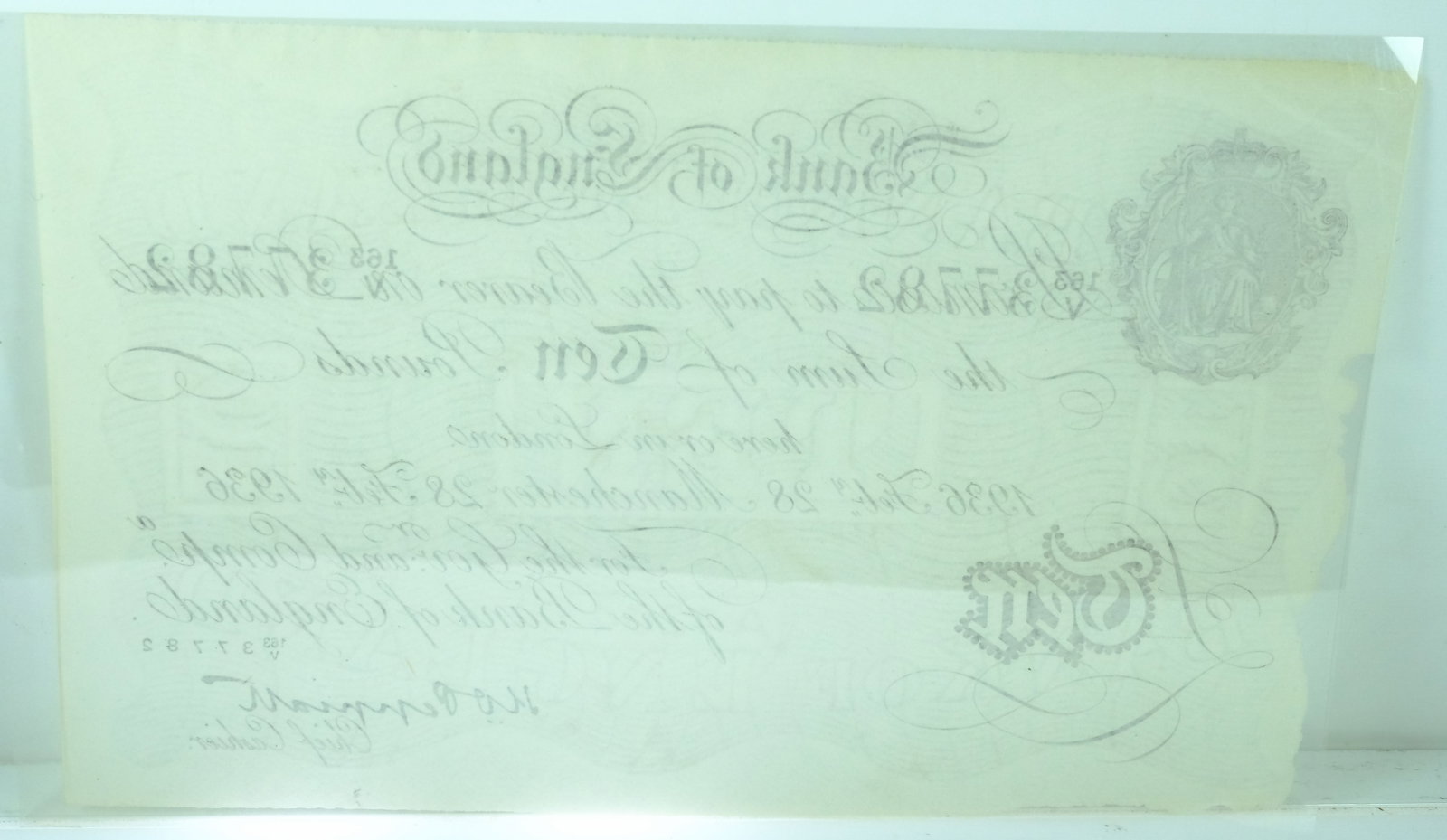 Great Britain Peppiatt Manchester 'Operation Bernhard' £10 Forgery, about Uncirculated - Scarce - 2