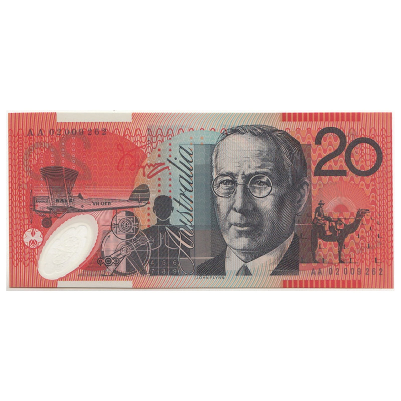 Australia 'Macfarlane - Henry' AA02 - First Prefix $20 (2002), Uncirculated: Renniks# 420aF. : Serial# AA02 009262 Medium Collectibles