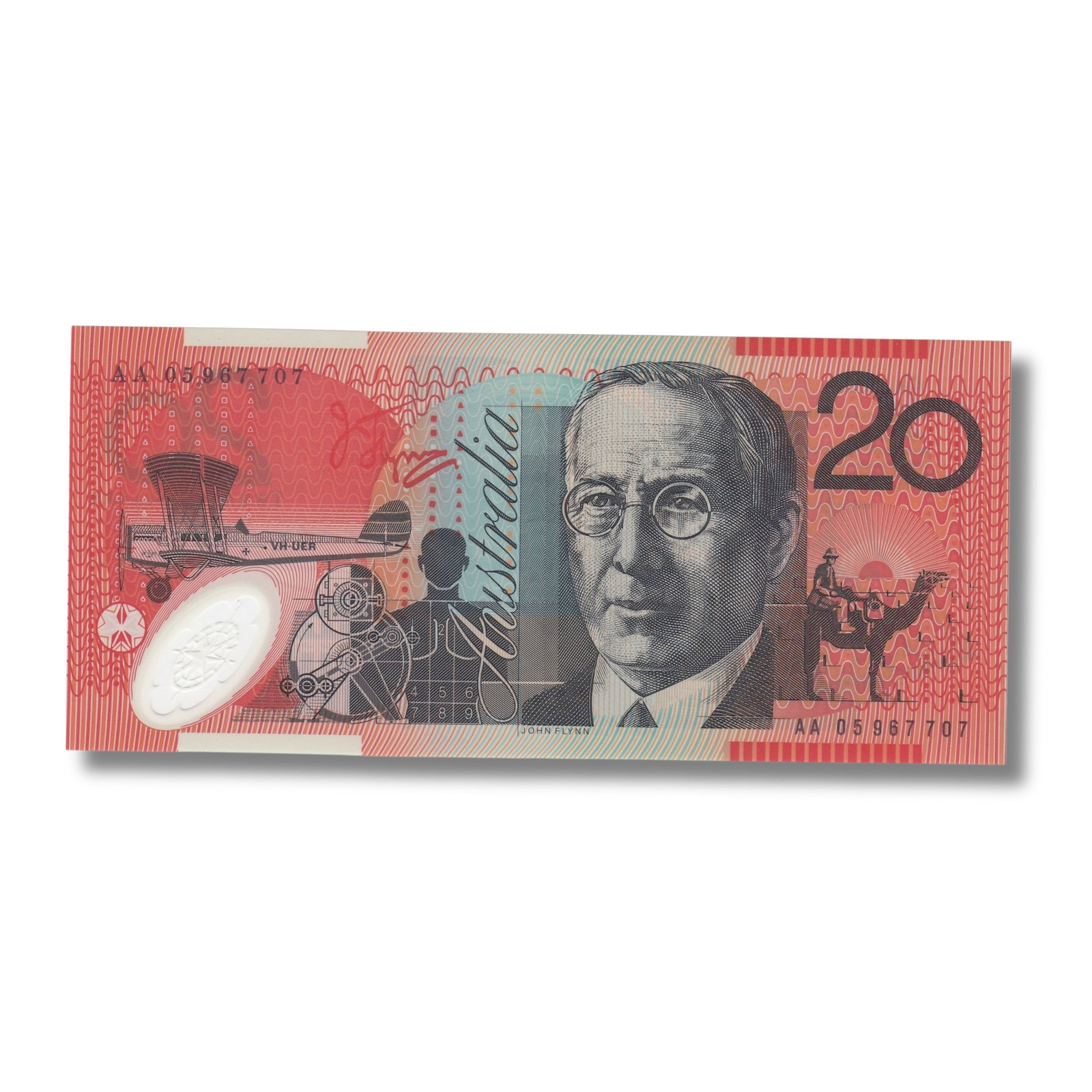 Australia 'Macfarlane - Henry' AA05 - First Prefix $20, Uncirculated: Renniks# 420cF : Serial# AA05 967707 Medium Collectibles