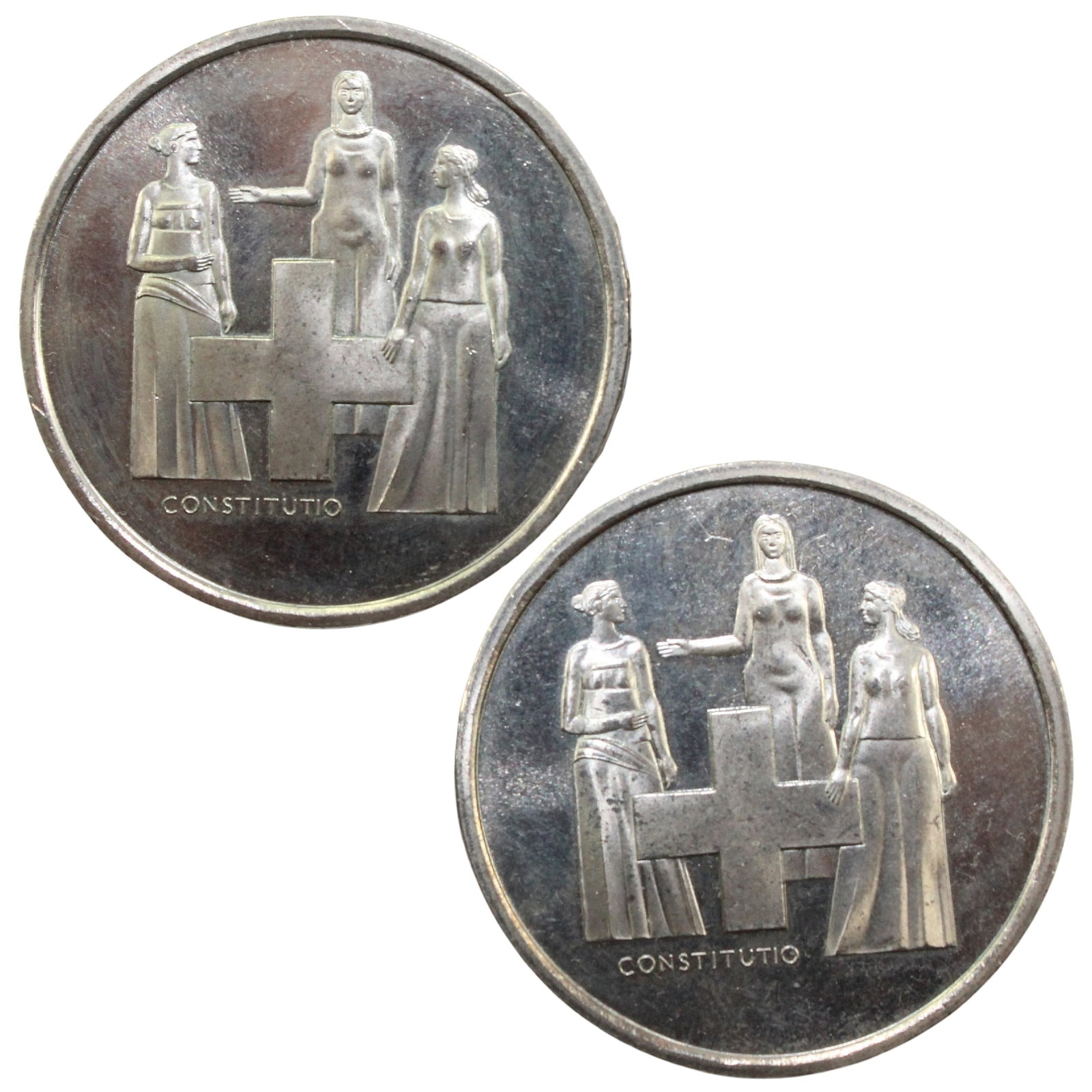 Switzerland 1974 5 Francs, Uncirculated (2 coins): . Medium Collectibles Exhibited Coins, Europe