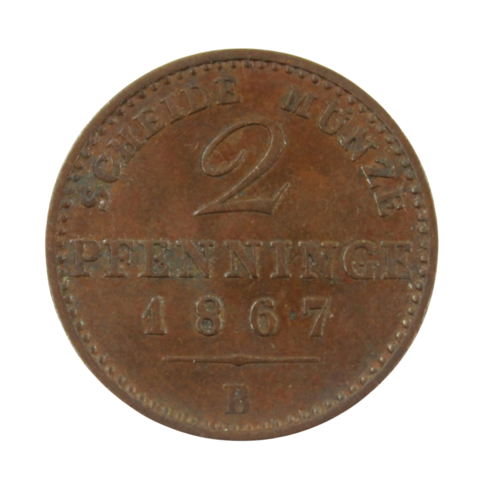 Prussia (Germany) 1867 A Two Pfennings, about Uncirculated: . Medium Collectibles Exhibited Coins, Russia