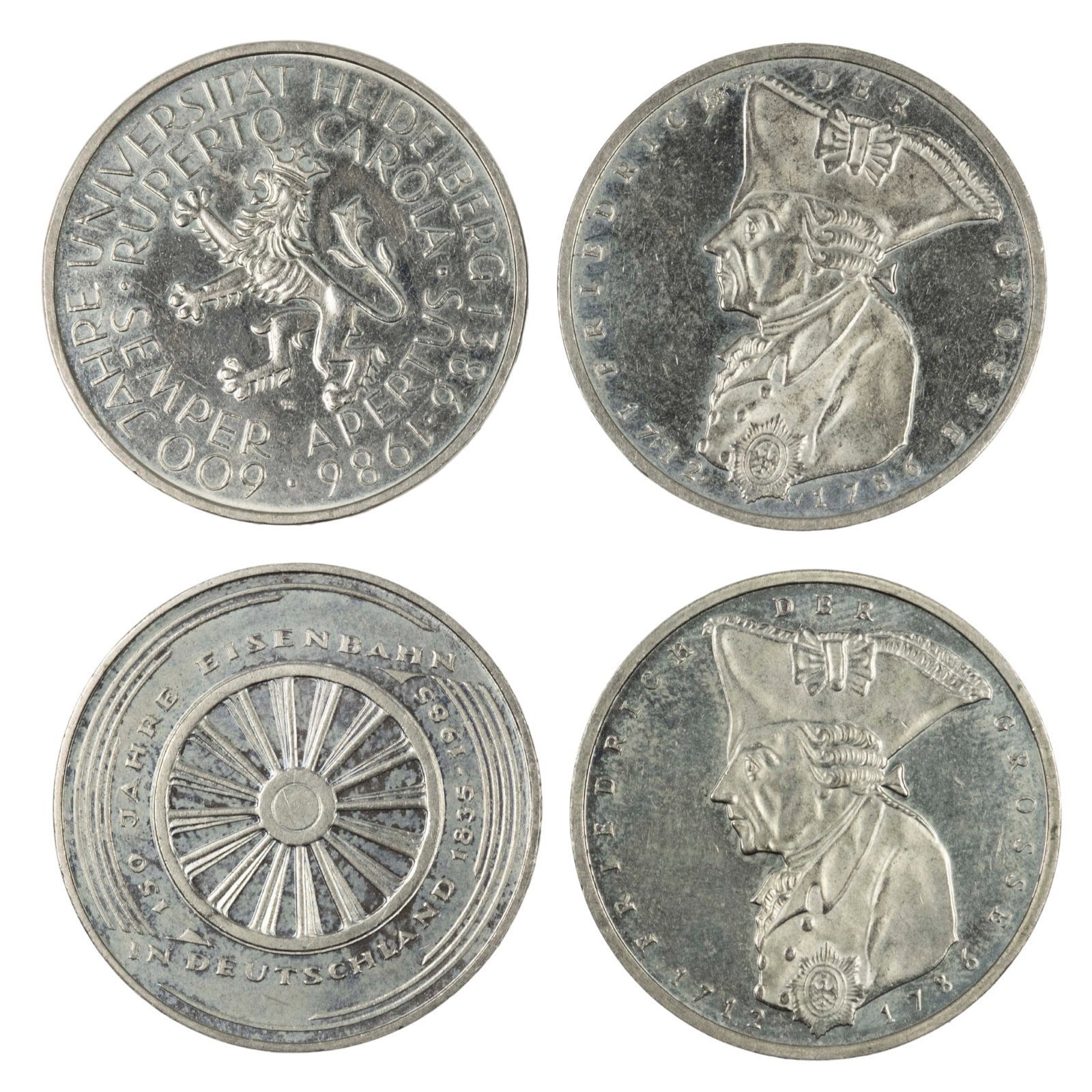 Germany 1985 G, 1986 F(2) & 1986 D 5 Marks, virtually Uncirculated (4 coins): Commemoratives Medium Collectibles Exhibited Coins, Europe