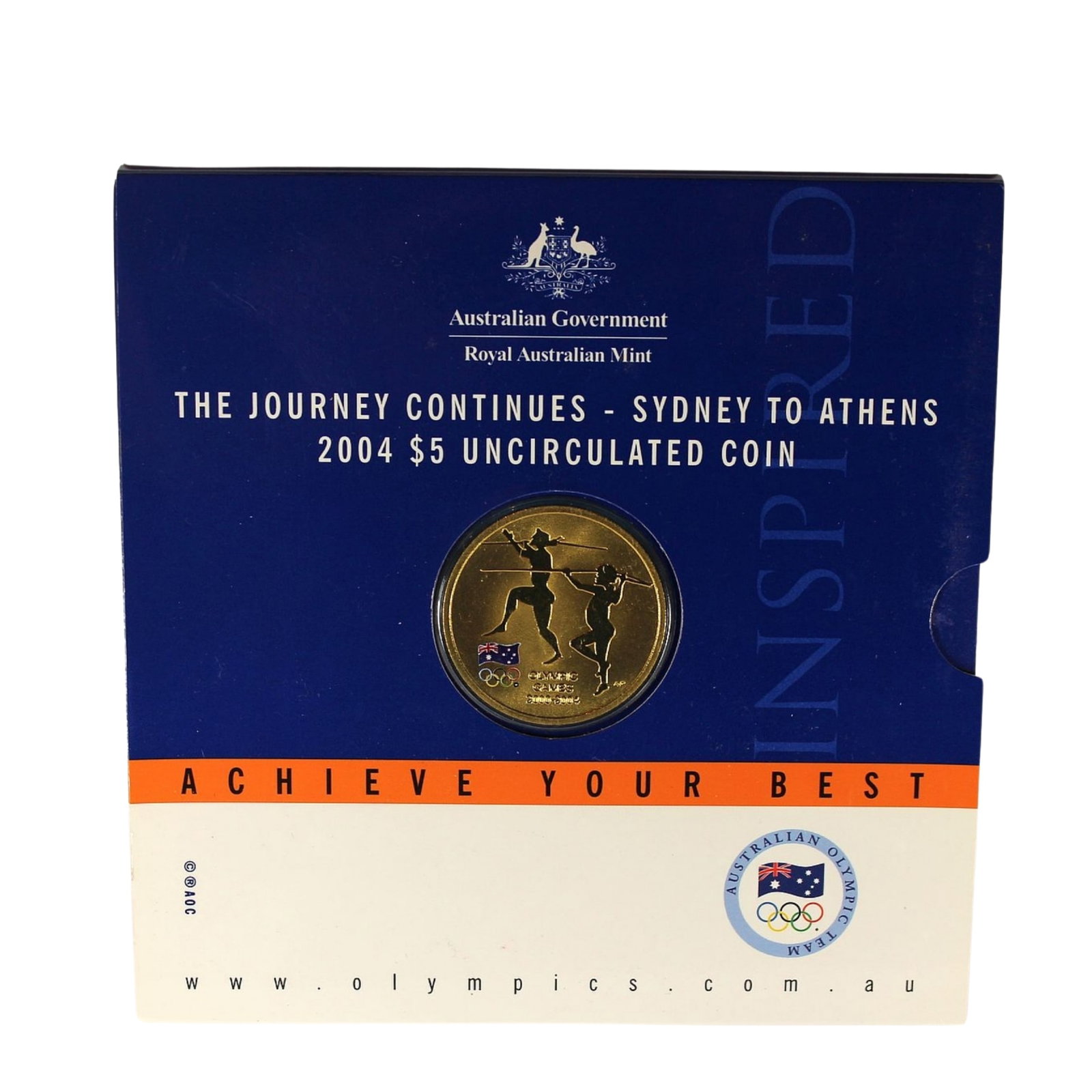 Australia 2004 'Sydney to Athens' Al-Br Five Dollar, Uncirculated: Sleeve Medium Collectibles Exhibited Coins, Australia & New Zealand