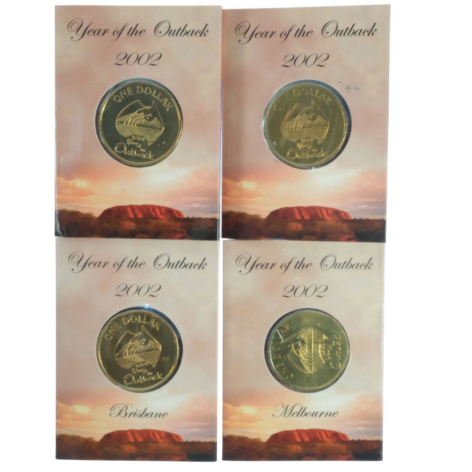 Australia 2002 'Outback' C, S, B & M Mintmark Al-Br $1s, Uncirculated (4): . Medium Collectibles