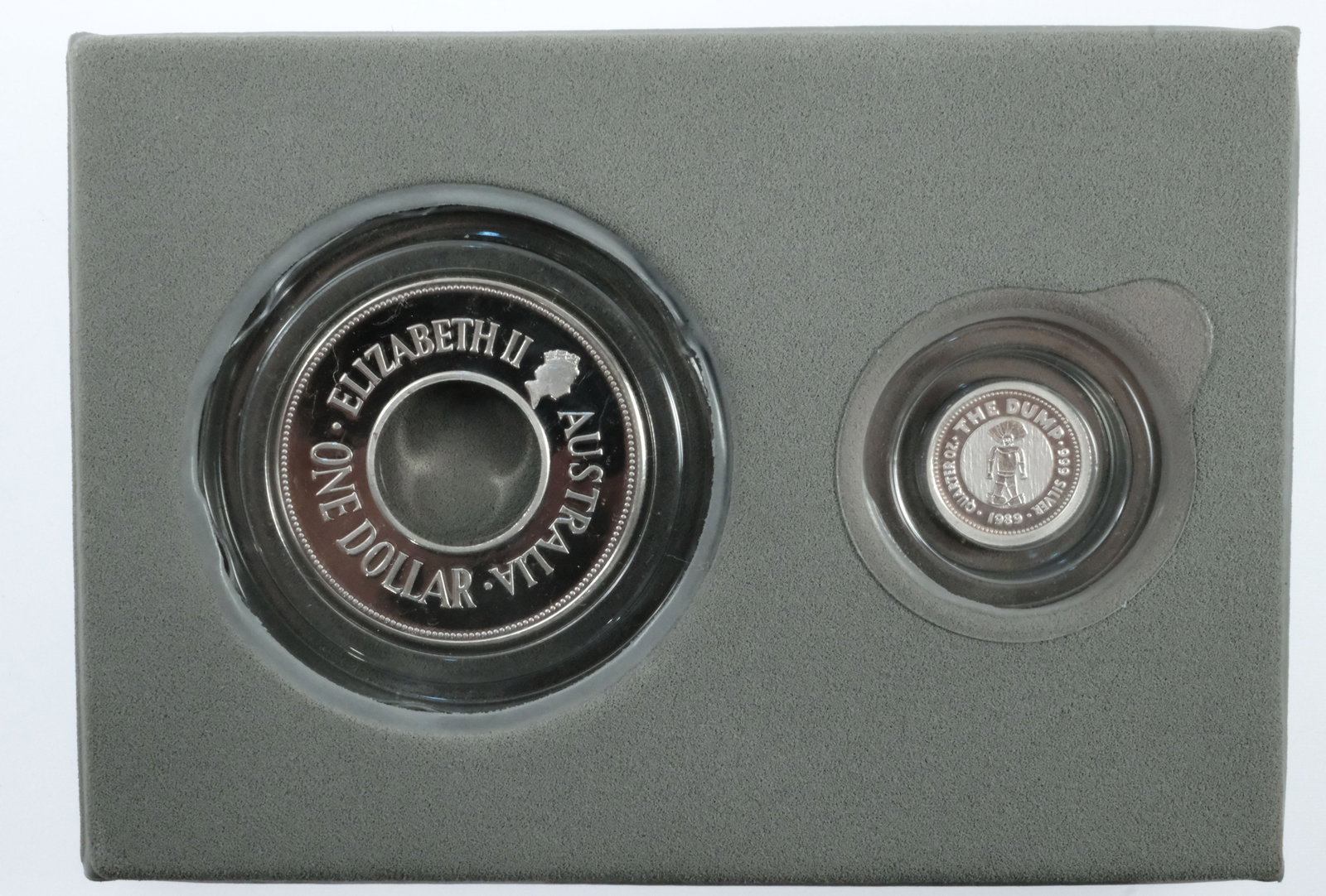 Australia 1990 'Holey Dollar and Dump' Proof Silver (999) $1 & 25c, FDC - 2