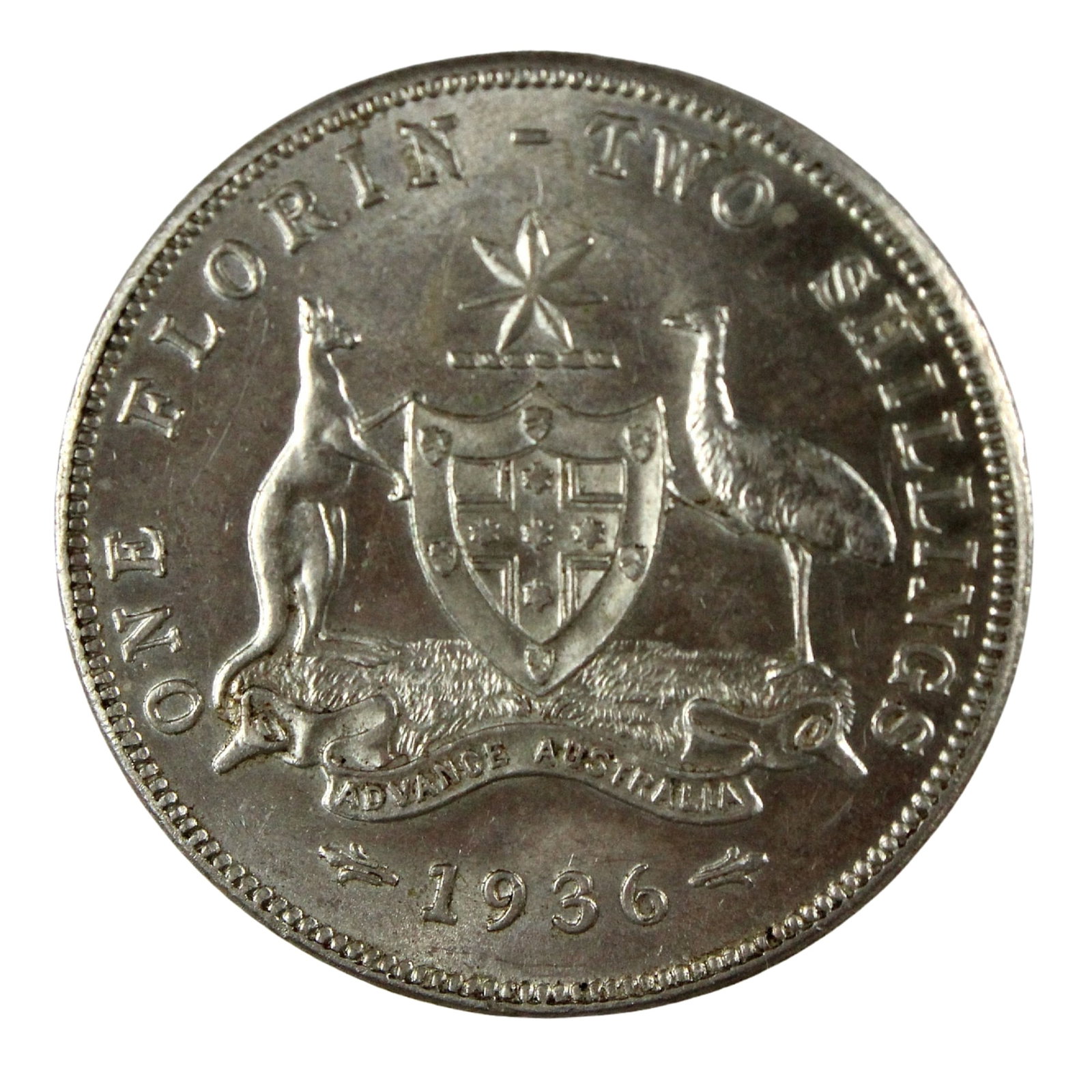 Australia 1936 Florin, near Gem: George VI Size ASW 0.3363 Troy oz Medium Collectibles Exhibited Coins, Australia & New Zealand