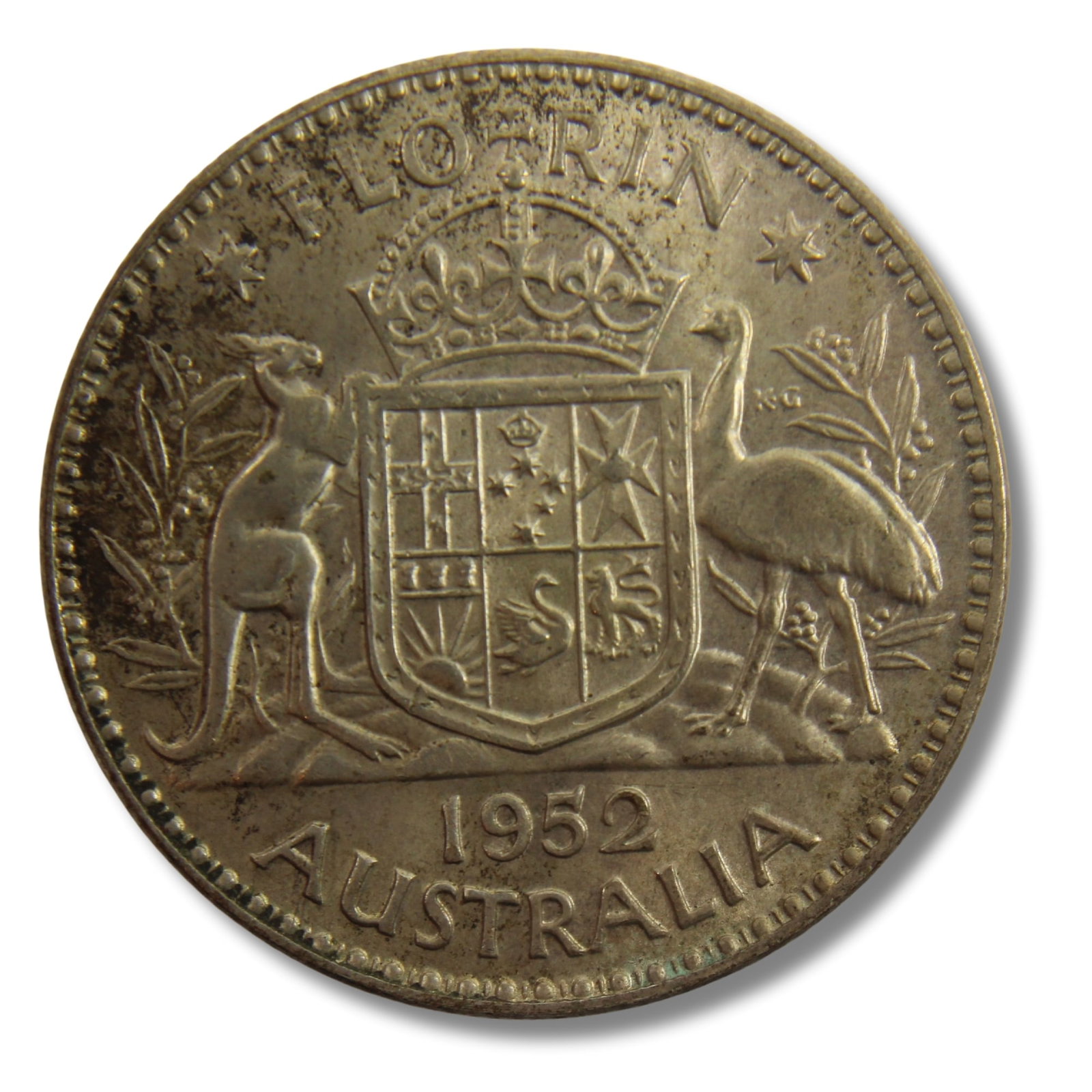 Australia 1952 Florin, Choice Uncirculated: . Size ASW 0.1818 Troy oz Medium Collectibles Exhibited Coins, Australia & New Zealand