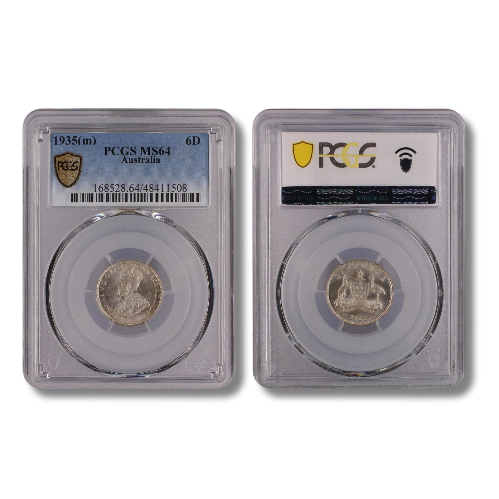Australia 1935 Sixpence, PCGS MS64 (Pop 10): George V Size . Medium Collectibles Exhibited Coins, Australia & New Zealand
