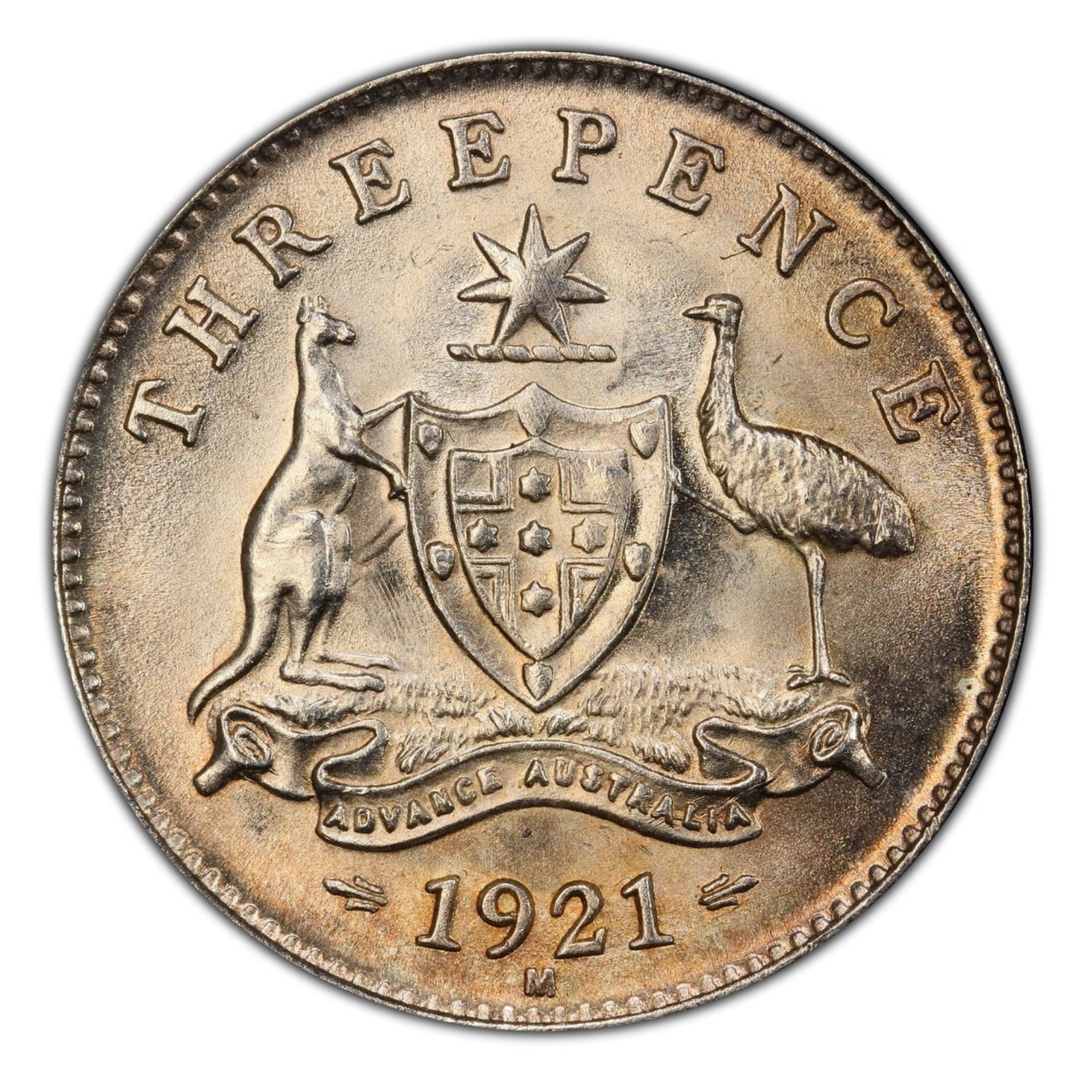 Australia 1921 M Threepence, PCGS MS65: Population 25 / Higher 9 Medium Collectibles Exhibited Coins, Australia & New Zealand