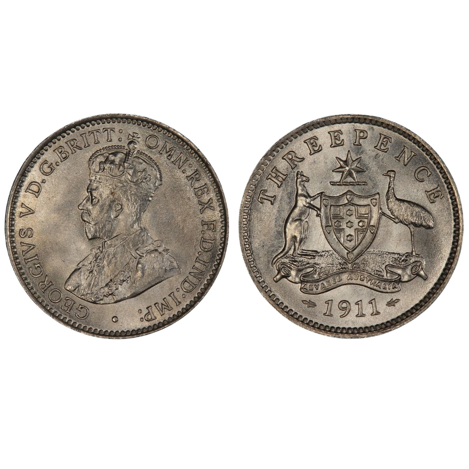 Australia 1911 Threepence, PCGS MS65 (1 of 1)