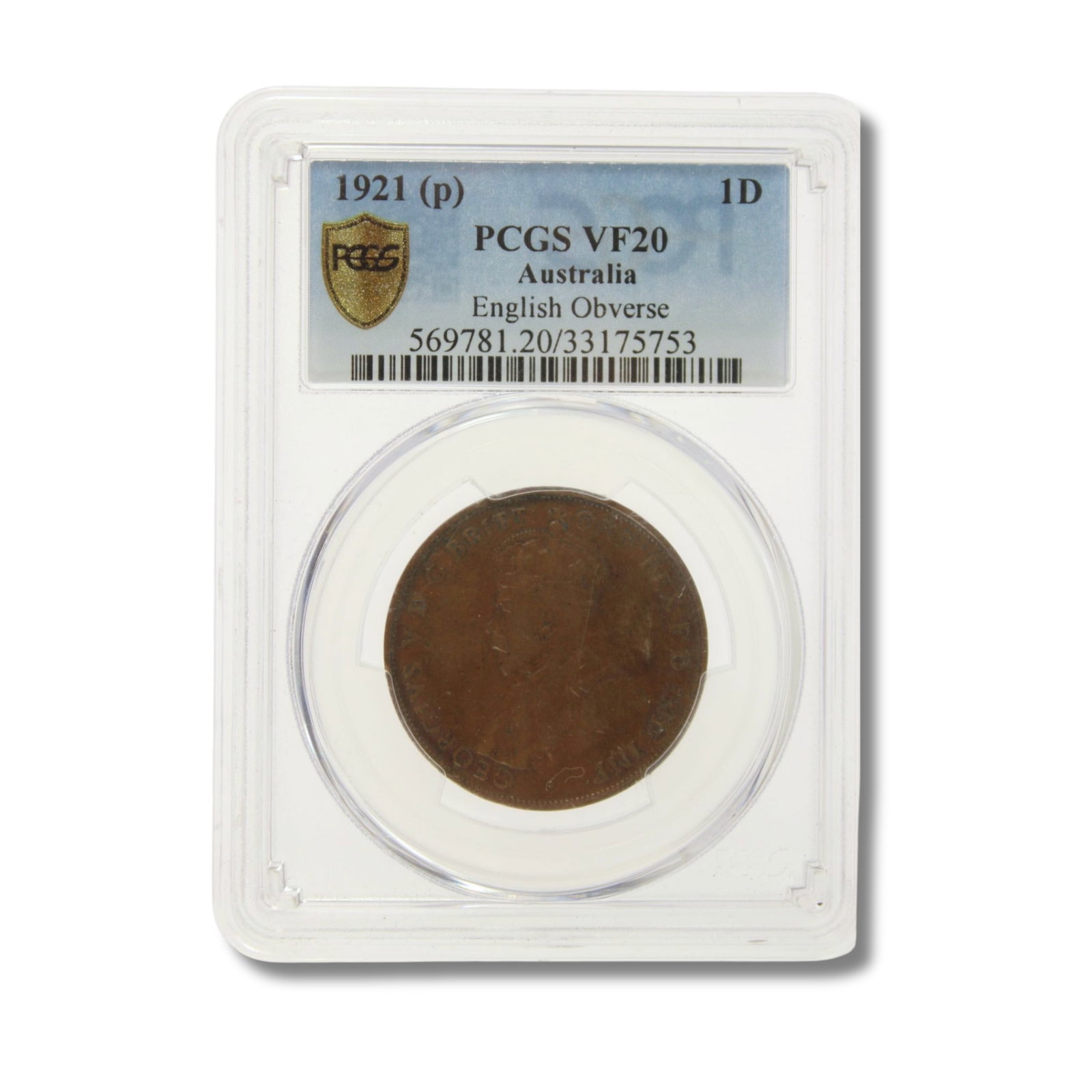 Australia 1921 (P?) 'English Obverse' Penny, PCGS VF20: Obv 1 - Rev B Medium Collectibles Literature Scarce variety. The Perth Mint is recorded as having struck 1,008,000 coins in its 1921 production year which were presumed to have been dated 1922.