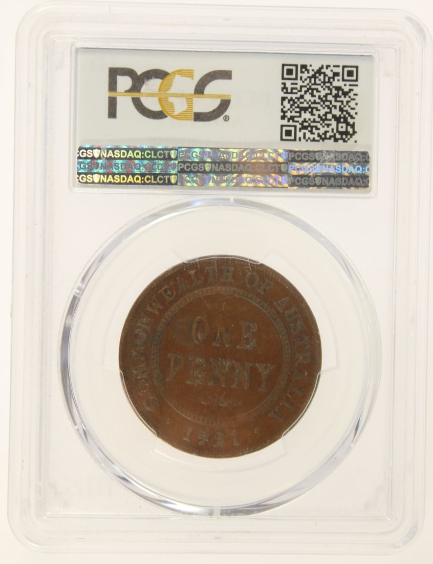 Australia 1921 (P?) 'English Obverse' Penny, PCGS VF20 - 2