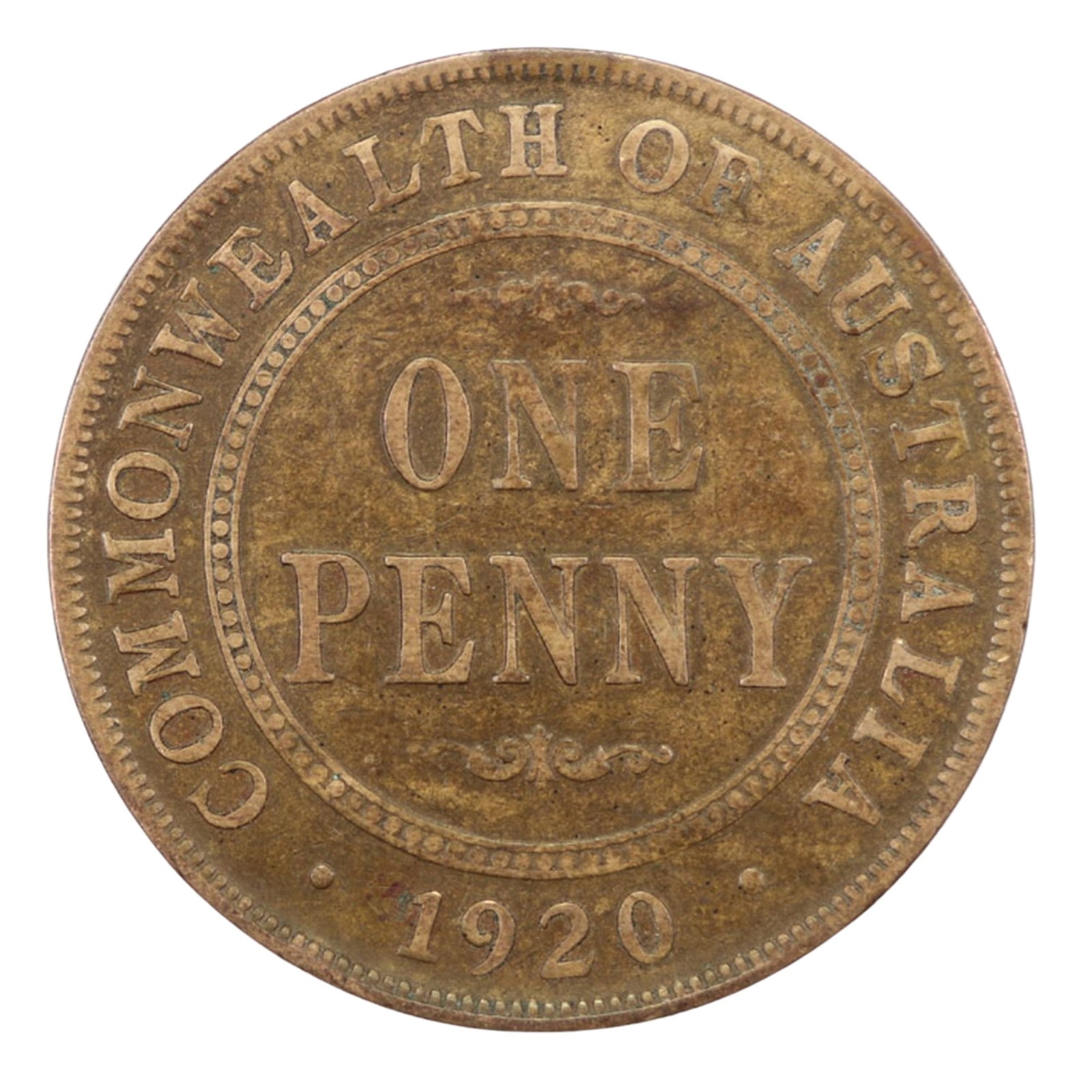 Australia 1920 .//. Penny, about Fine: Scarce Medium Collectibles