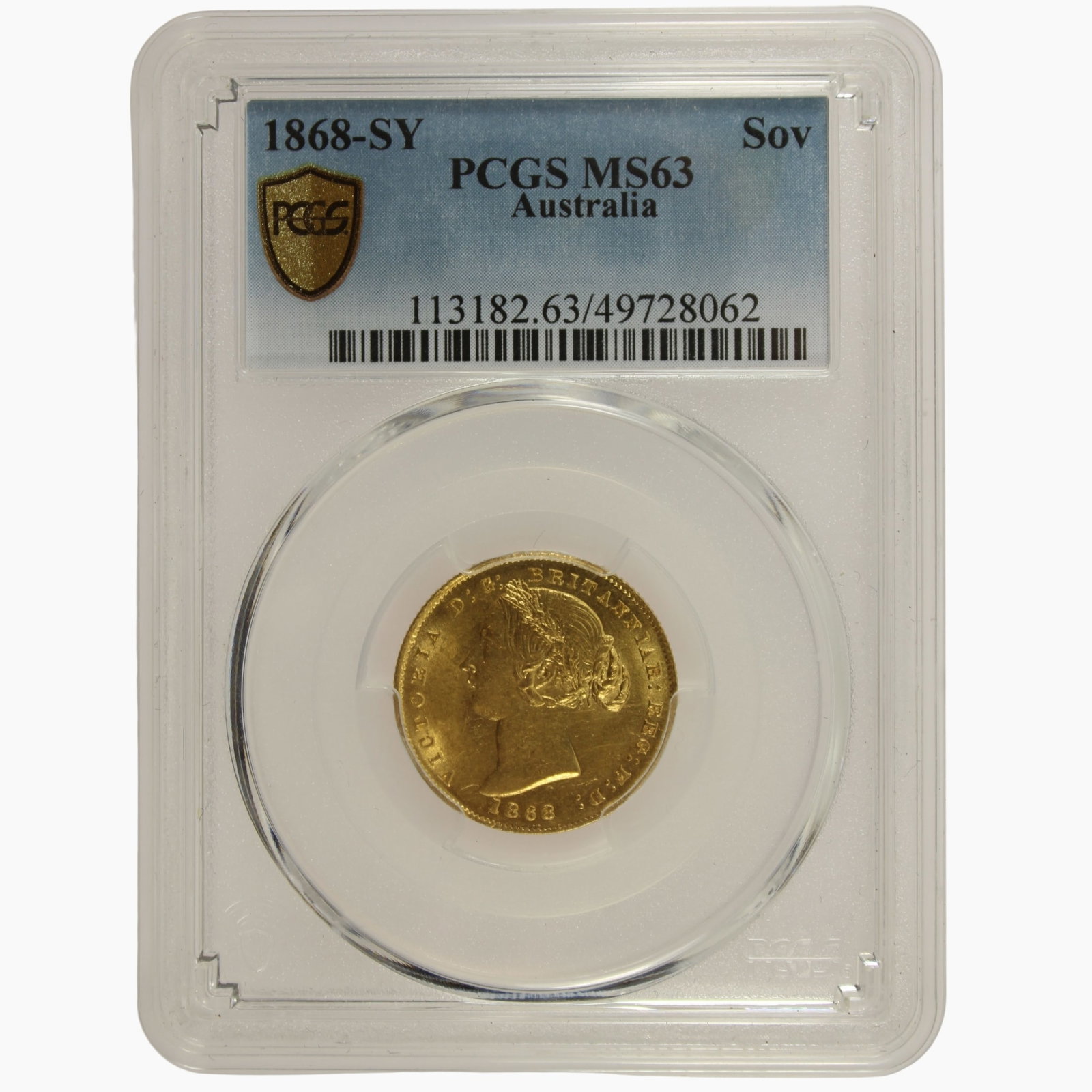 Australia 1868 'Sydney Mint' Sovereign, PCGS MS63: Deserving of a Gem grade. When we submitted this coin we thought it was a 'lock' MS64 with a shot at a MS65 Size AGW 0.2354 Troy oz Medium Collectibles Exhibited Coins, Australia & New Zealand
