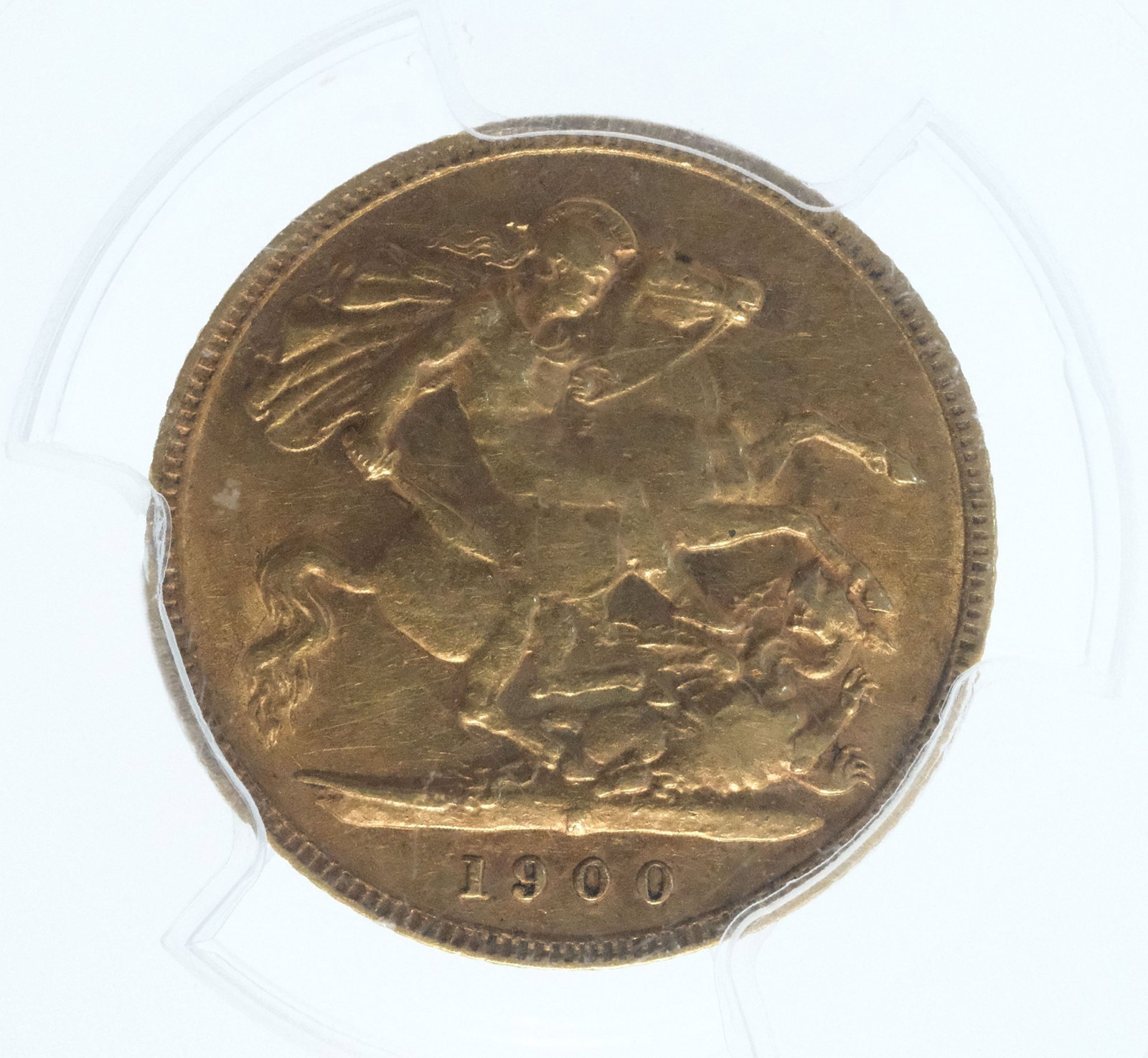Australia 1900 P Gold Half Sovereign, PCGS AU50 - 3