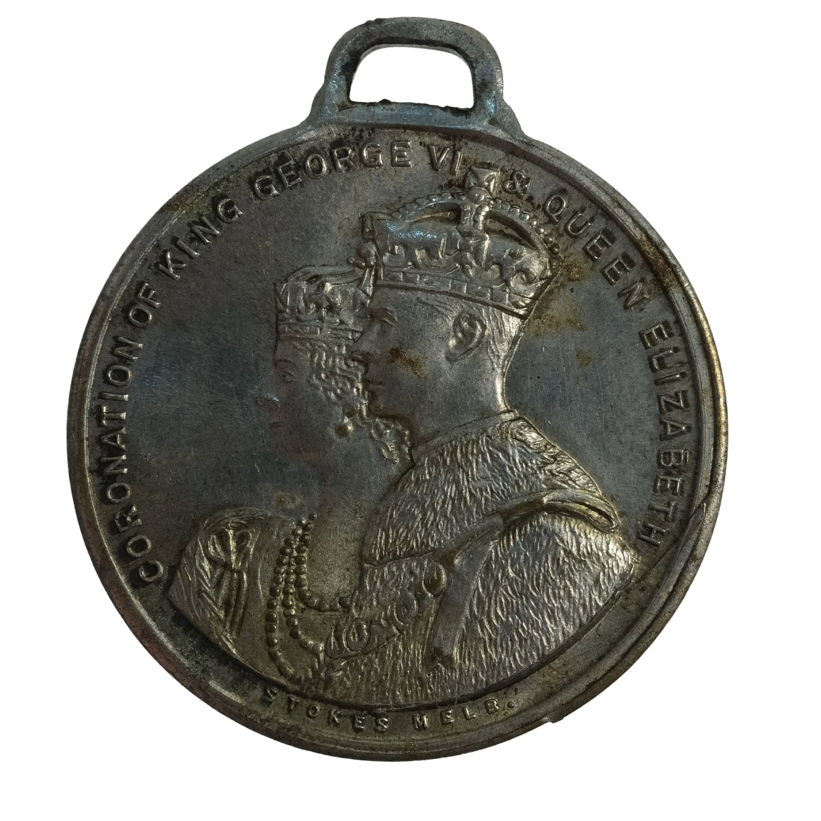 Australia 1937 'Australia's Celebrations - Coronation of George VI, Silvered Bronze Medalet, Unc: Carlisle# C8 Size Diameter 32mm Medium Collectables