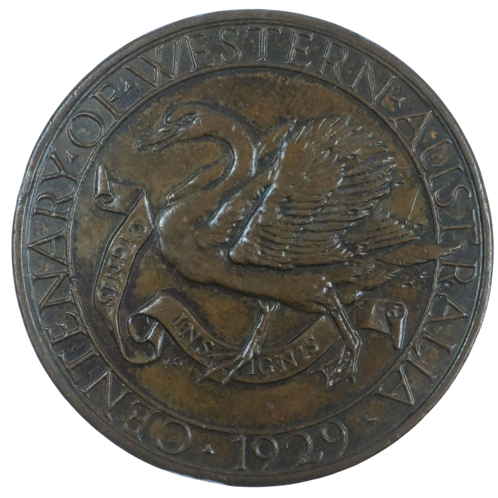 Australia 1929 'Western Australia Centenary' Bronze Medal, Uncirculated: Carlisle# 1929/2. Size Diameter 39mm Medium Collectables