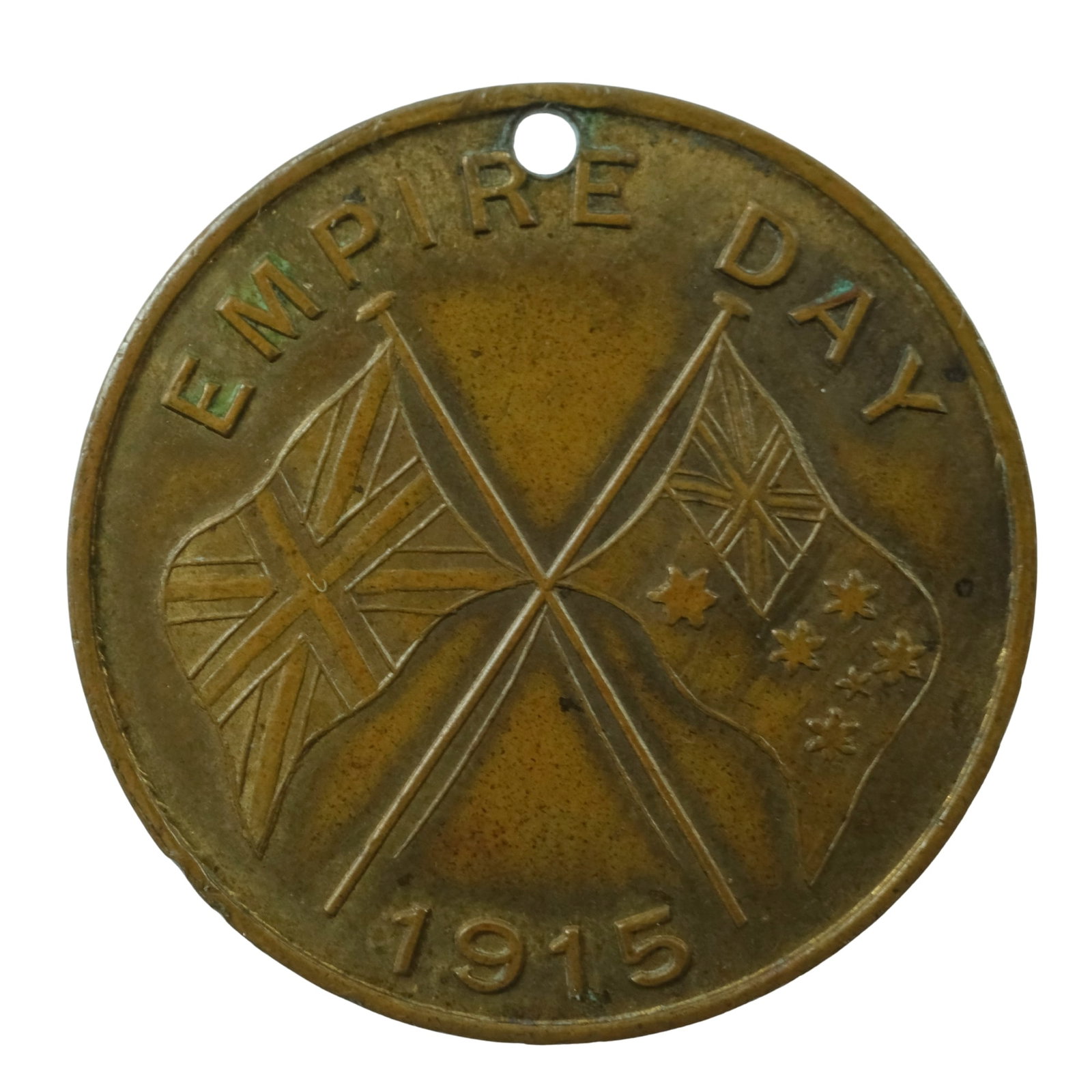 Australia 1915 'Empire Day' Gilt Bronze Medalet, about Uncirculated: Carlisle# 1915/18 Size Diameter 23mm Medium Collectables