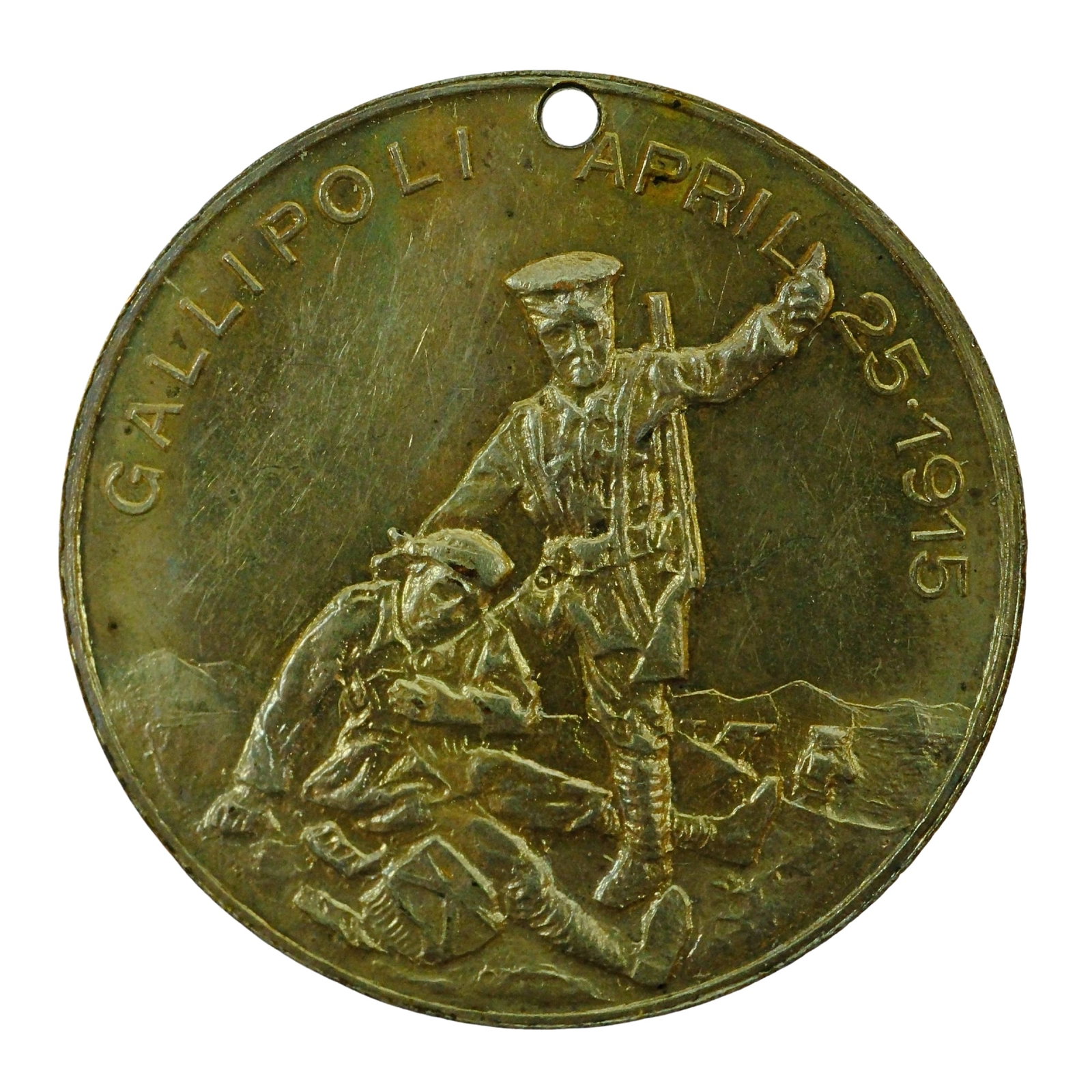 Australia 'Gallipoli April 25 1915 / Australia Day' Silvered Bronze Medalet, about Uncirculated (1 of 2)