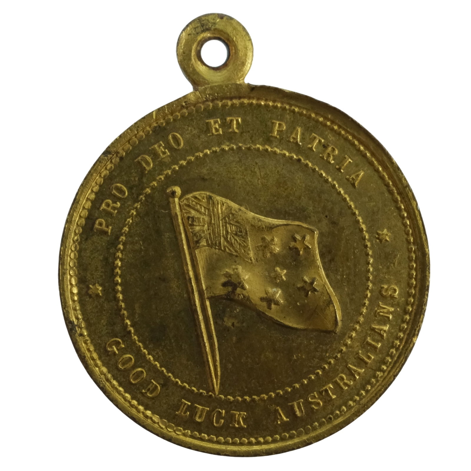 Australia 1914 'Departure of Aust Imperial Expeditionary Forces' Gilt Bronze Medalet, Brilliant Unc (1 of 2)