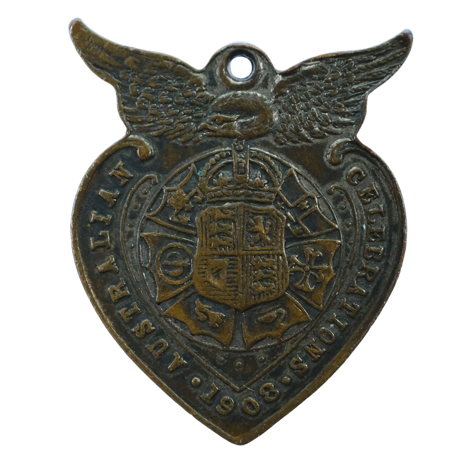 Australia 1908 'Visit of US Fleet' Bronze Medalet, Extremely Fine (1 of 2)