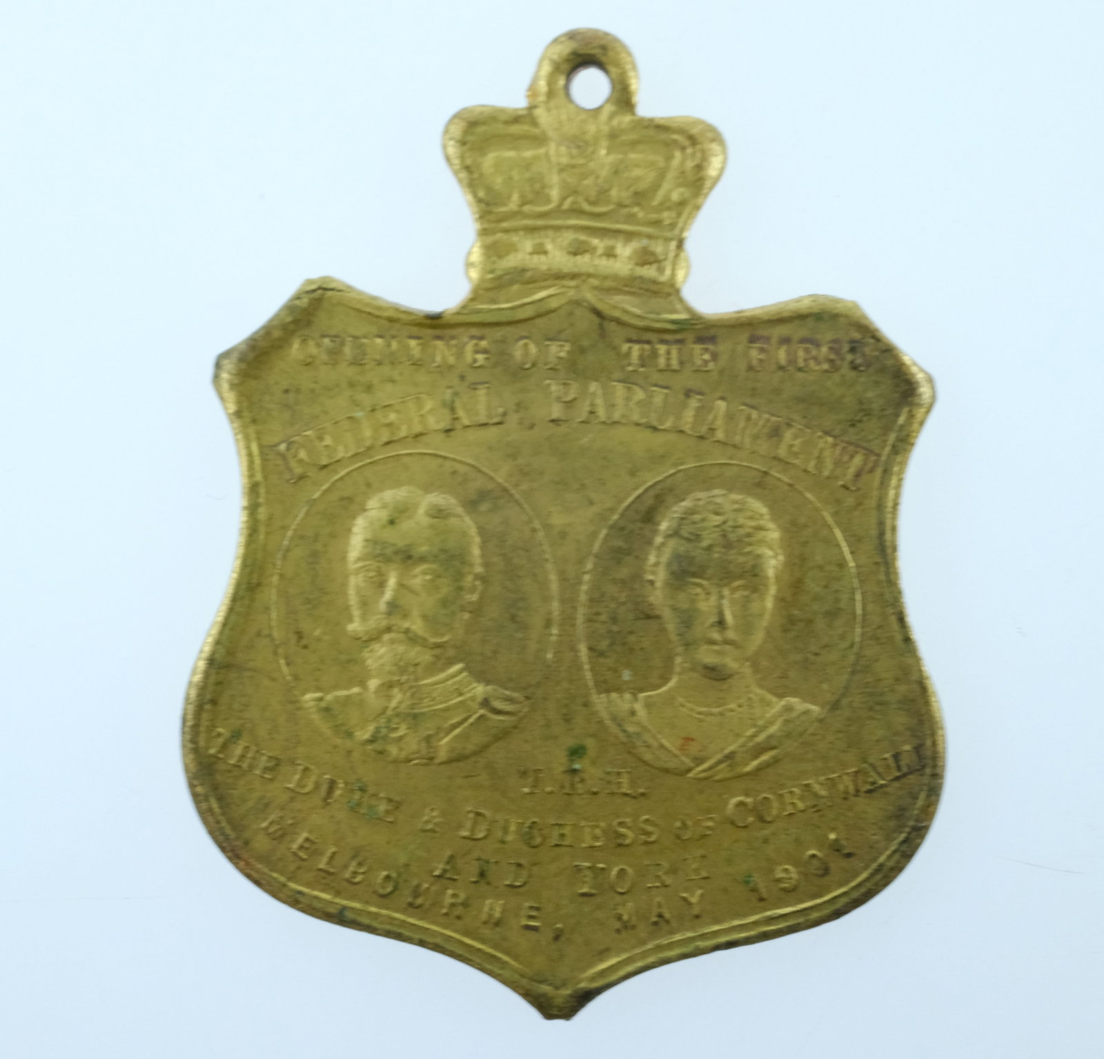 Australia 1901 'Opening of Federal Parliament' Gilt Bronze Medalet, Choice Unc with Original Ribbon - 2