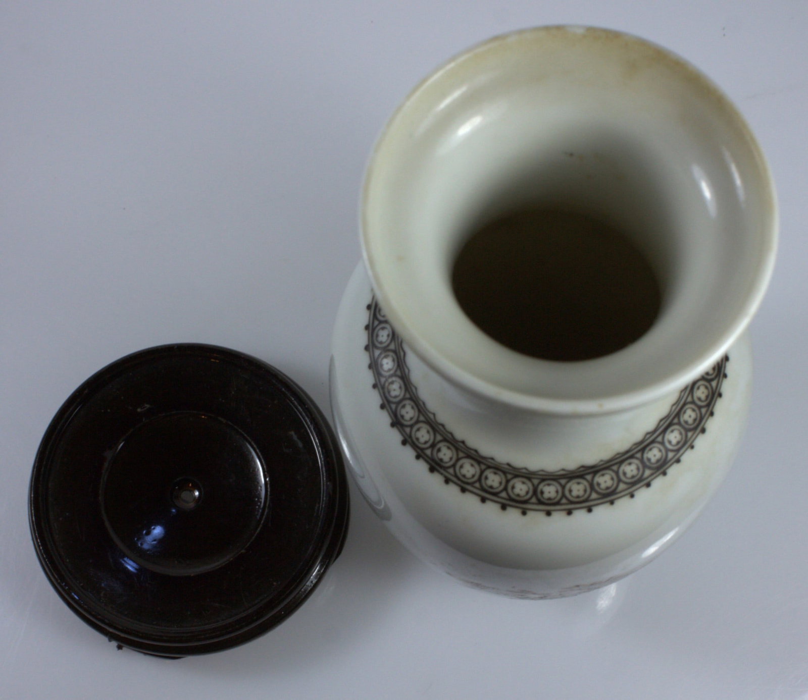 Chinese Hand-painted Vase on Wooden Stand - 4