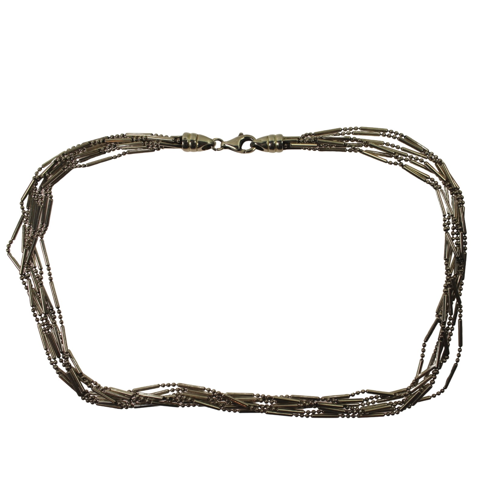 Multi-Strand Choker in Sterling (925) Silver: . Size Open length 45cms : Weight 26.35gms Medium Jewelry