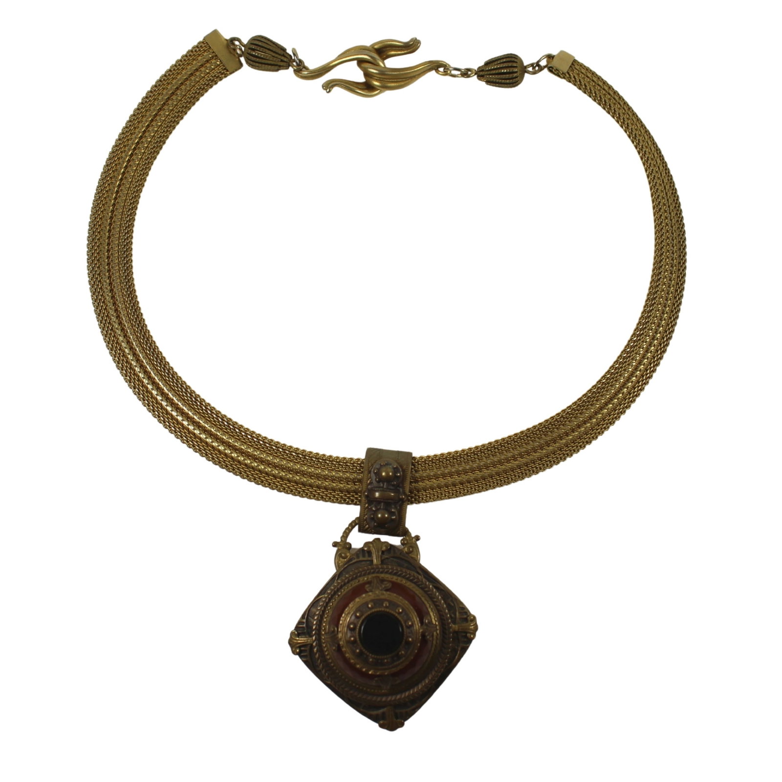 Tibetan Brass Pendant on matching Chain: Rule the Mountain Size Pendant hangs 6.5cms. Chain length 43cms Medium Jewelry