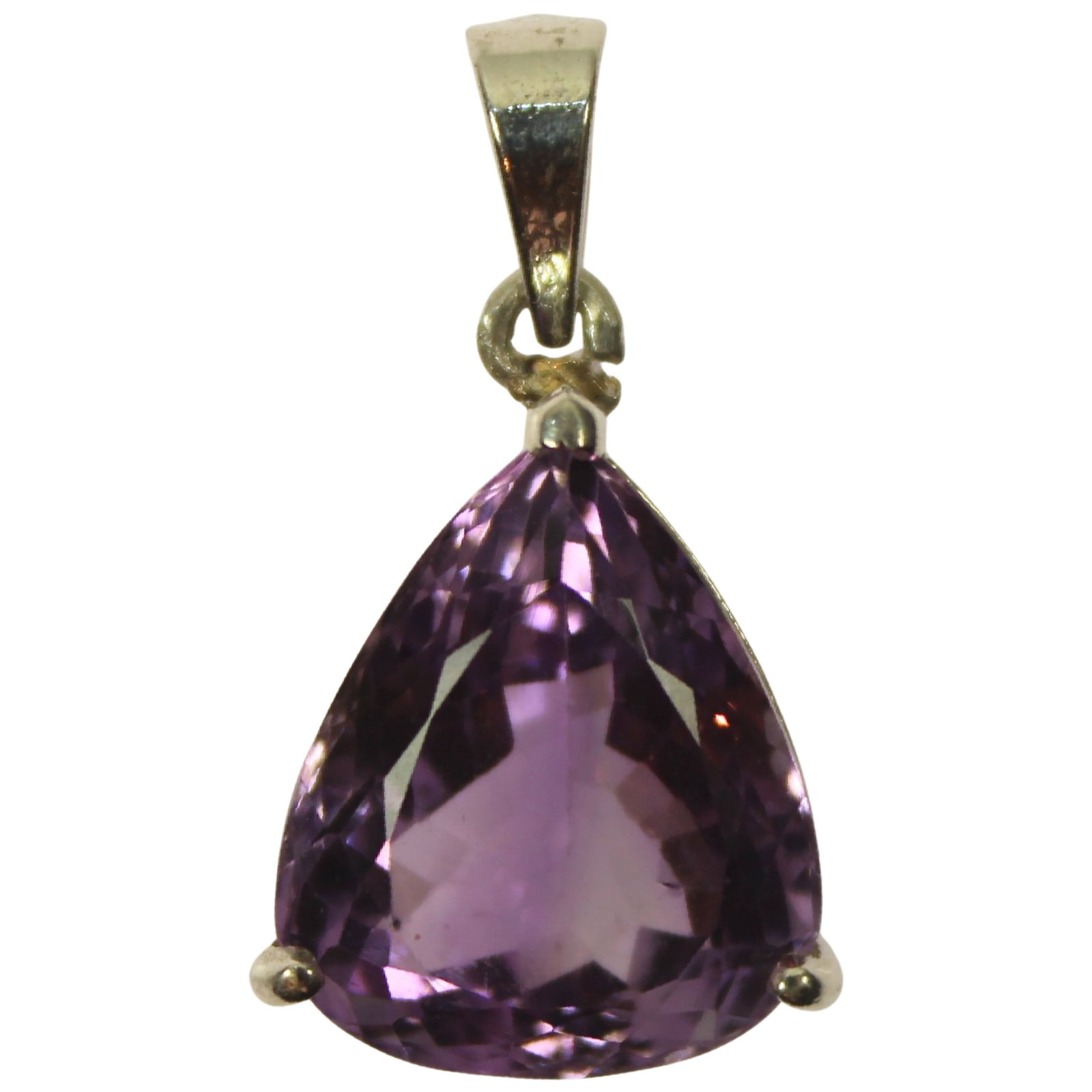 Amethyst Pear Shape Pendant in Sterling (925) Silver: . Size Weighs 6.39g : Size 2.9cm Medium Jewelry