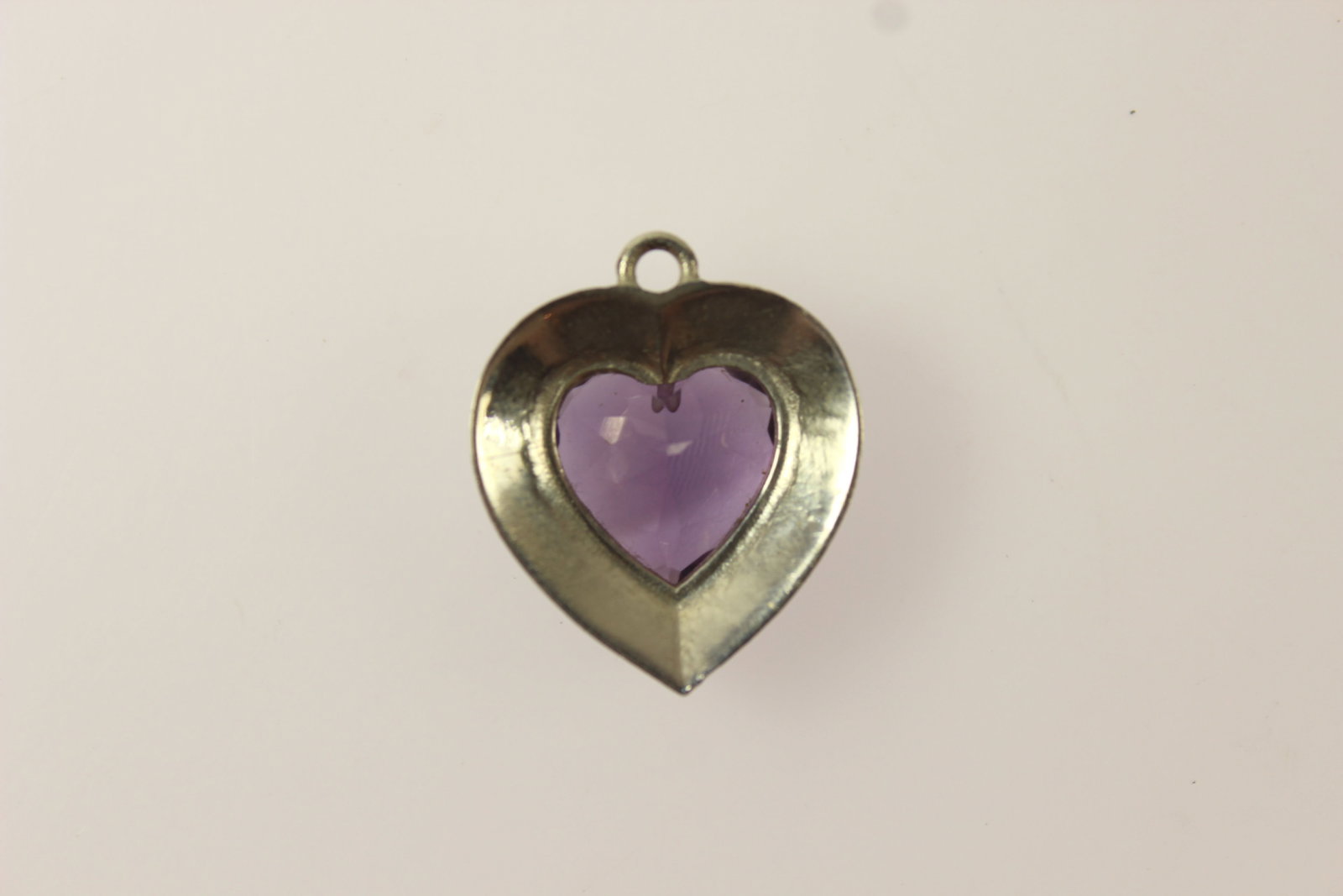 Heart-shaped Amethyst with Seed Pearls in Sterling (925) Silver Pendant Mount - 2