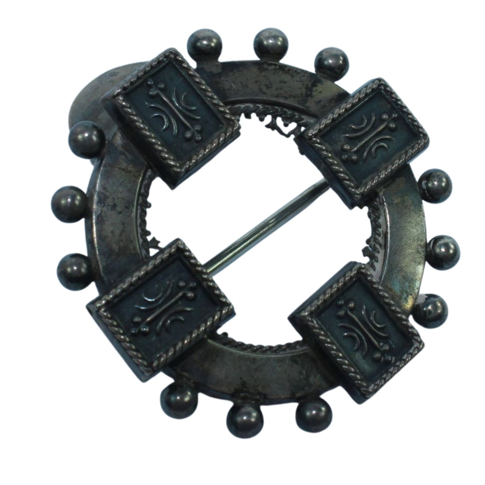 Articulated Sterling (925) Silver Brooch: . Size Weight 12.84gms Diameter 4cms Medium Jewelry
